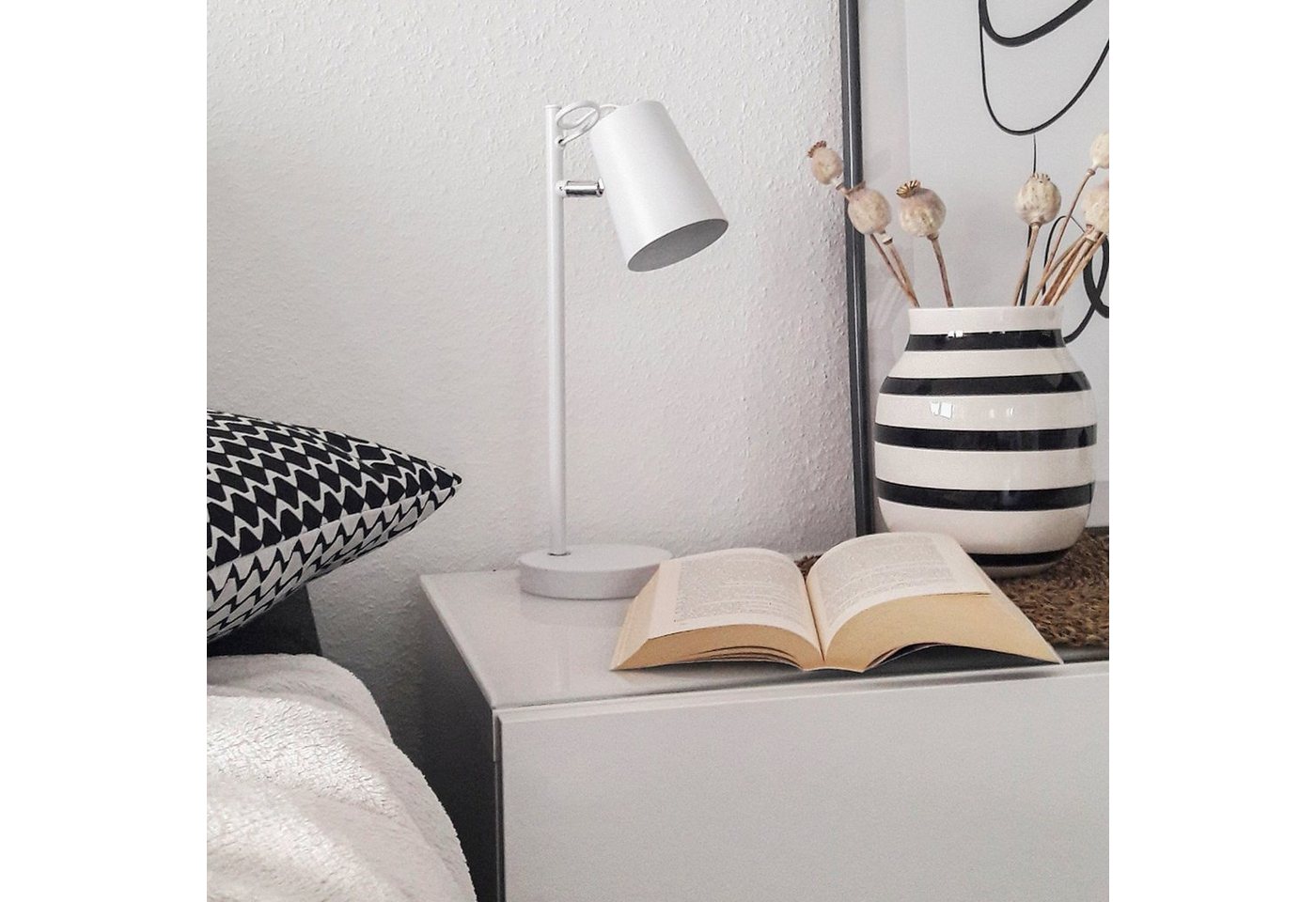 B.K.Licht LED Tischleuchte, LED Tischlampe Weiß Leselampe Schreibtisch-Lampe Schwenkbar E14-kaufen