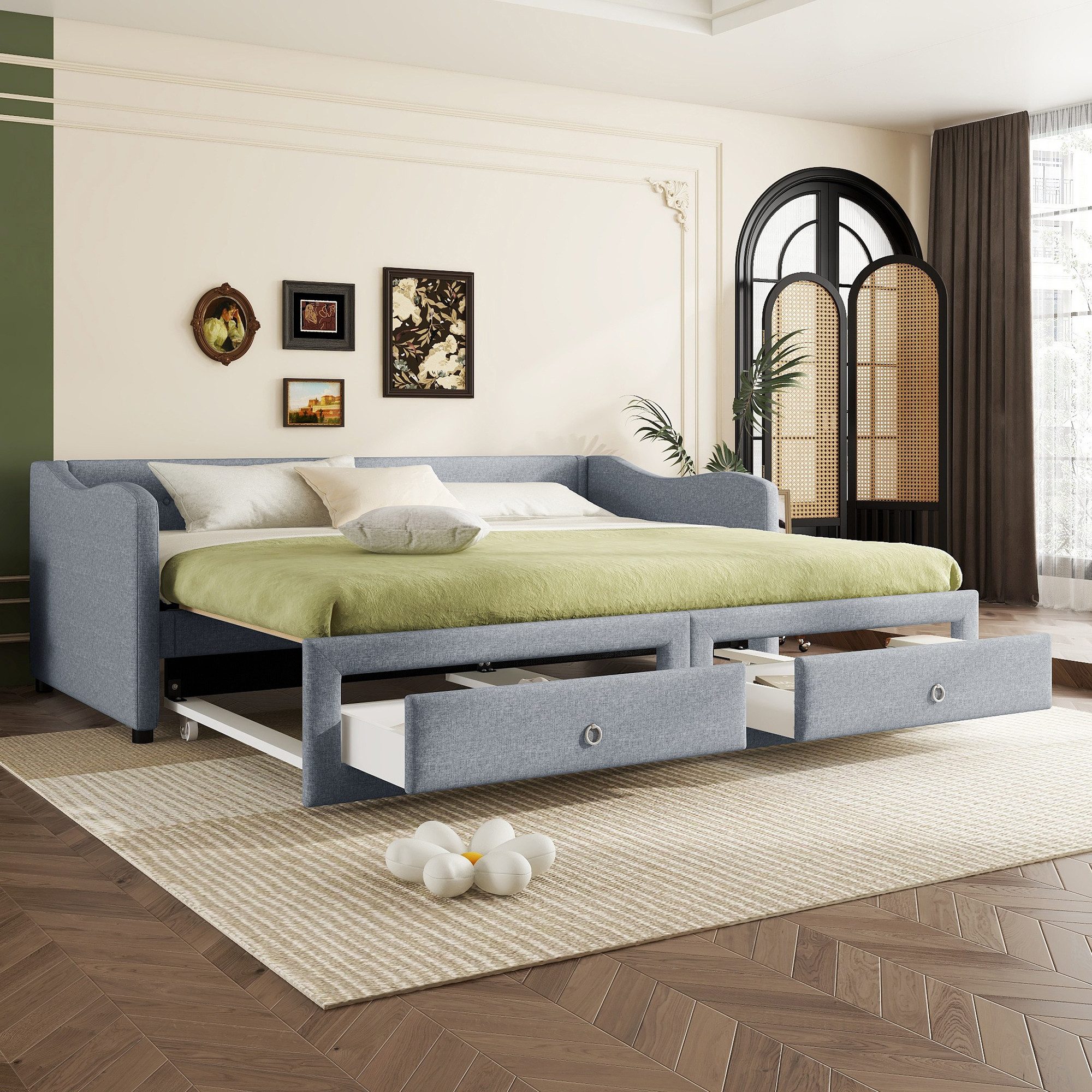 Flieks Daybett, Schlafsofa Polsterbett ausziehbar 90x200cm/180x200cm günstig online kaufen