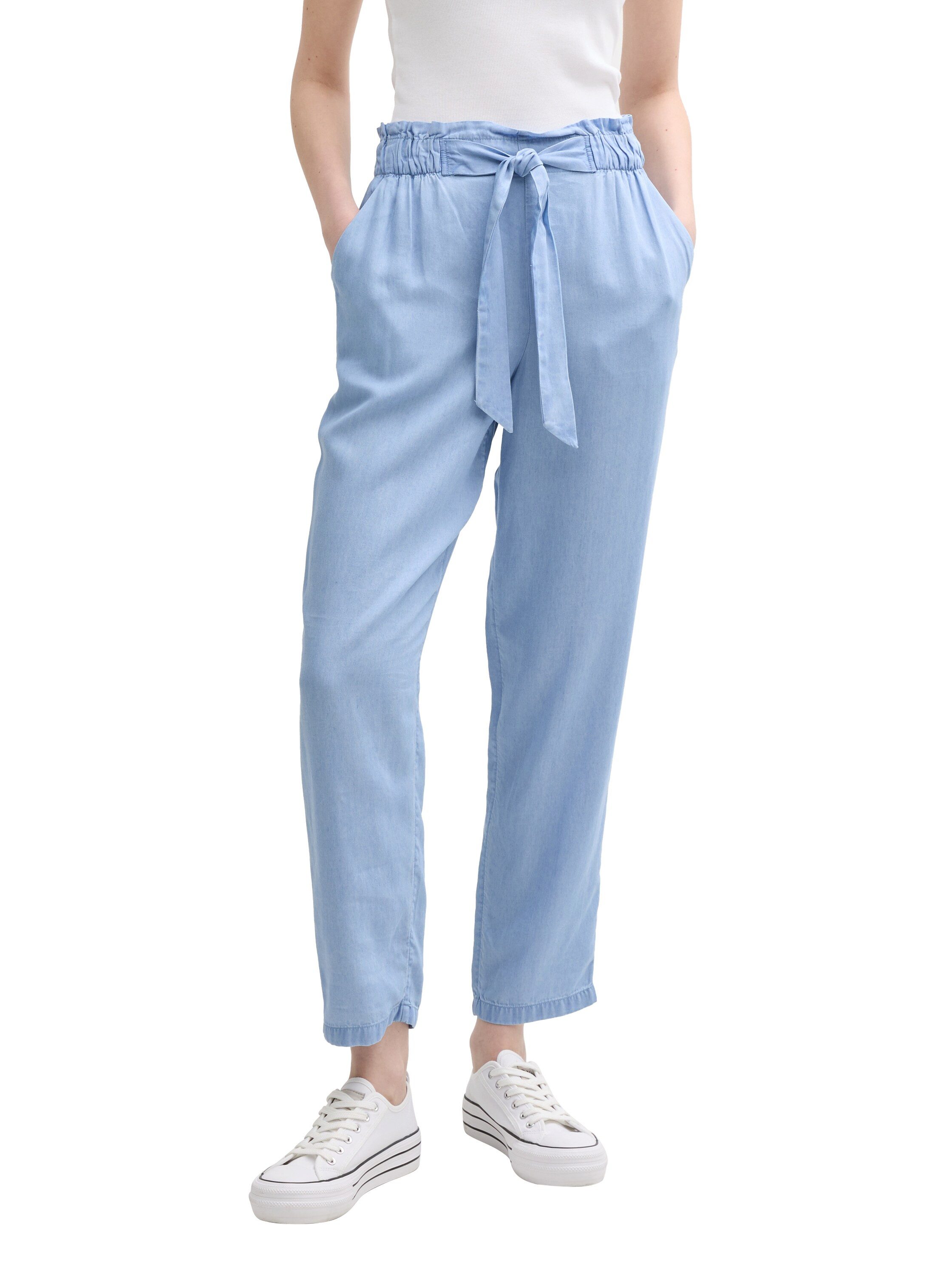 TOM TAILOR Denim Paperbag-Hose mit Bindegürtel günstig online kaufen