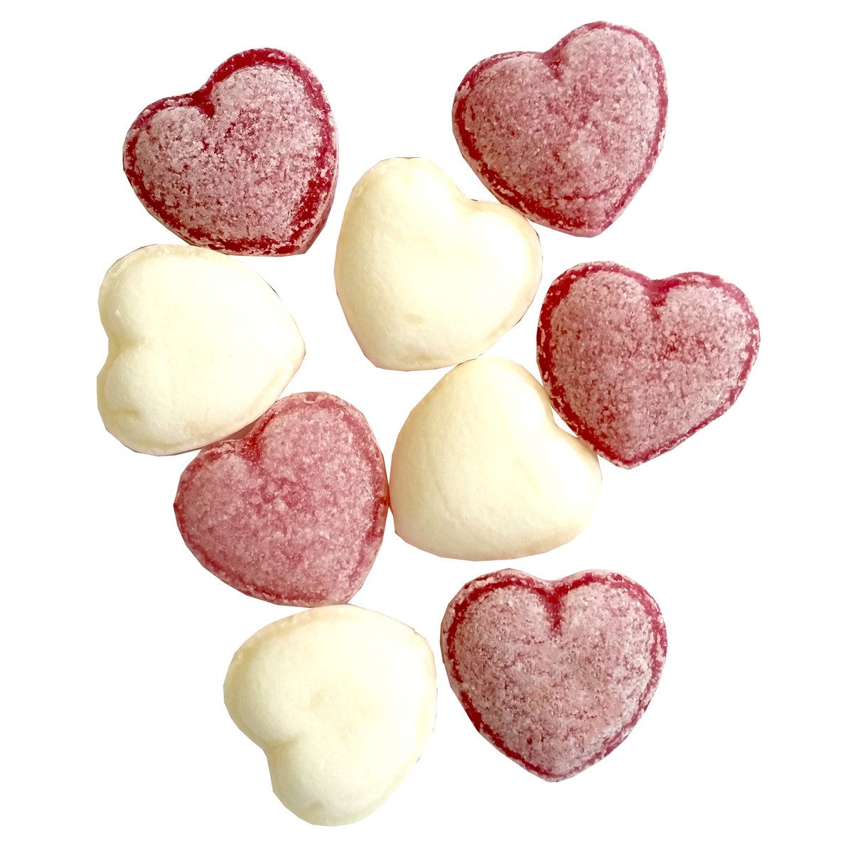 Edel Süßigkeit, Edel weiß rote Herzbonbons mit Eis und Kirsch Geschmack 150g
