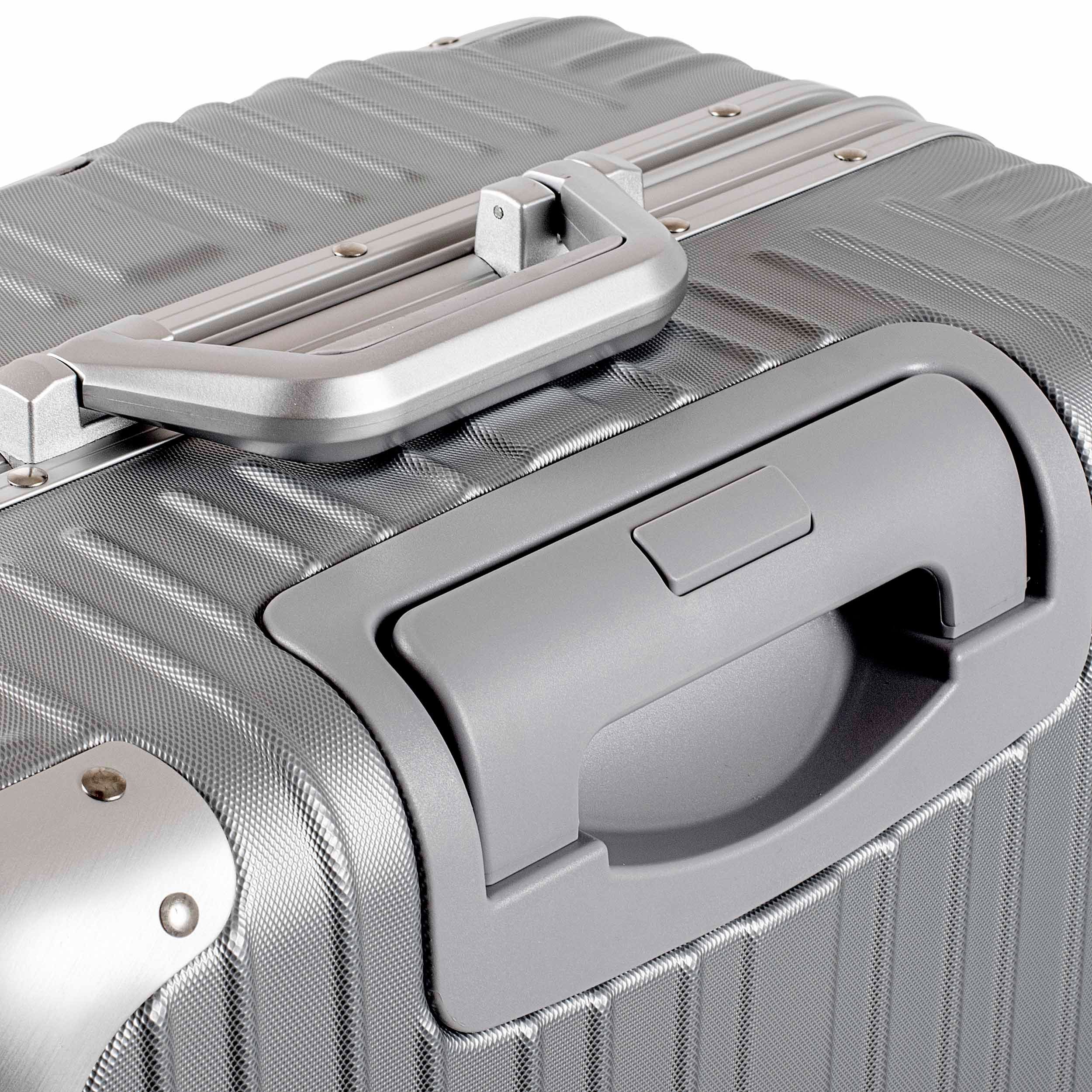 WINLIFE Koffer 3in1 M+L+XL Handgepäck(55cm) ABS + XL mit TSA Checkin-Trolley(67cm) Reisekoffer Alu-Rahmen, Koffer(77cm), + & Nummern-Schloss SET