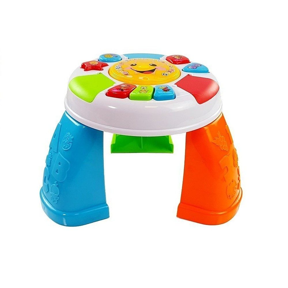 LEAN TOYS Spieltisch Lerntisch Aktivitätszentrum Musikspielzeug, (Spar-Set, 1-tlg), Melodien, Mini-Klavier, abnehmbare Beine, Formen-Tasten