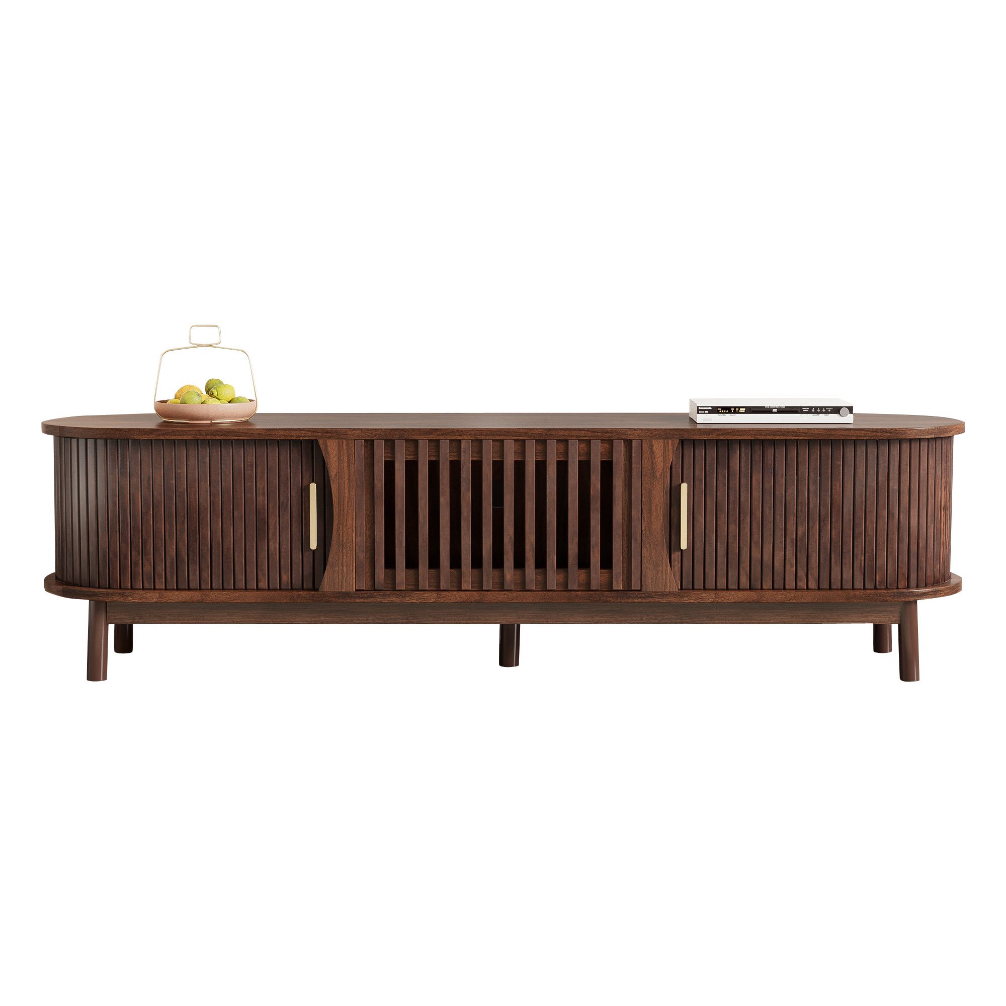 KLAM HOME Lowboard TV-Schrank mit Schiebetür, nach unten klappbarer Hohlsch günstig online kaufen