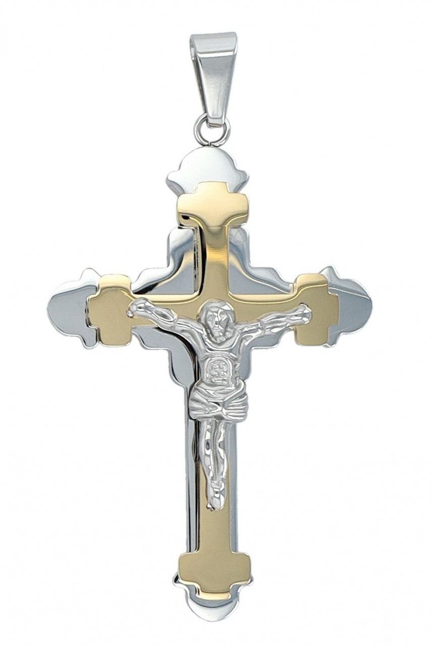 Kettenanhänger moderner Kreuz Anhänger aus Edelstahl