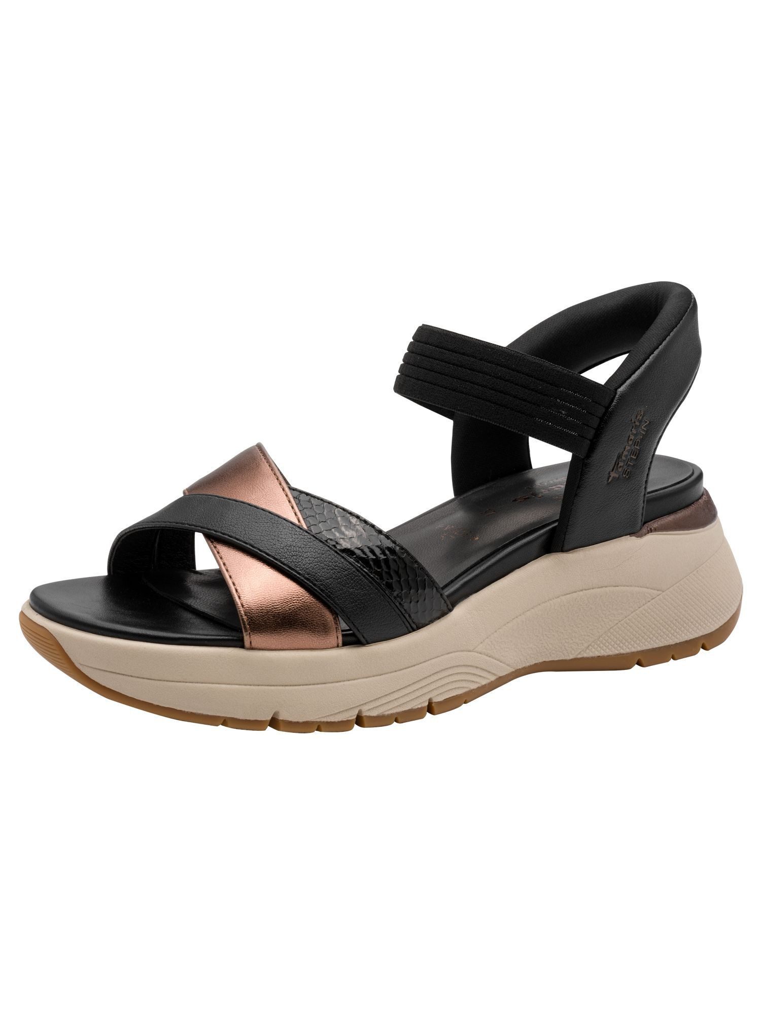 Tamaris WIDE FIT STEP IN, comfortFit Frauen kein Absatz Plateausandaletten comfortFit