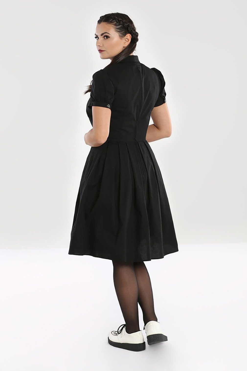 Hell Gothic Dress Bunny Samara Ouija Knopf Applikation A-Linien-Kleid