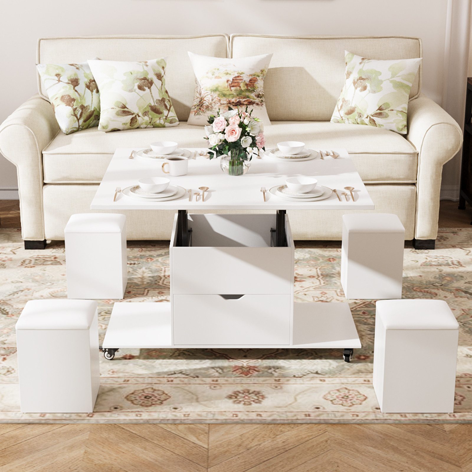 VOWNER Couchtisch 3-in-1-Multifunktions-Couchtisch mit Schublade & günstig online kaufen
