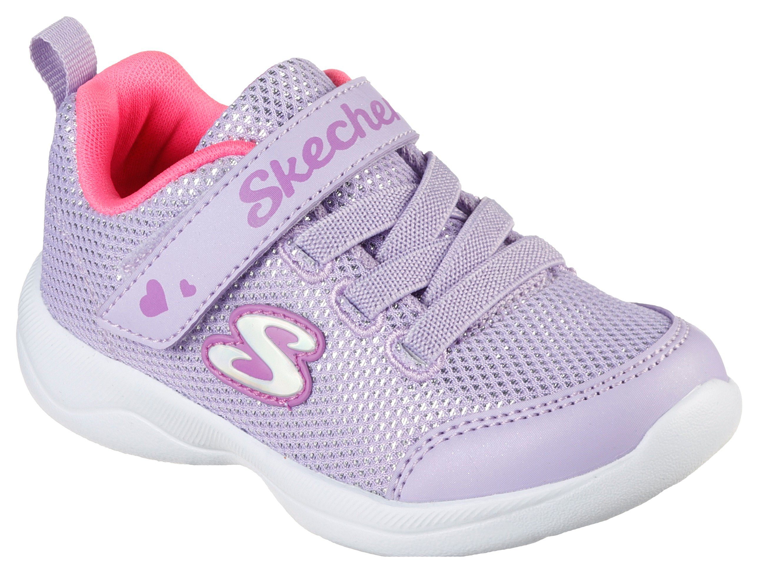 Skechers Textil Kids Glitzereffekt mit SKECH-STEPZ zum und Lederimitat Aus 2.0 Slip-On Sneaker Schlupfen,