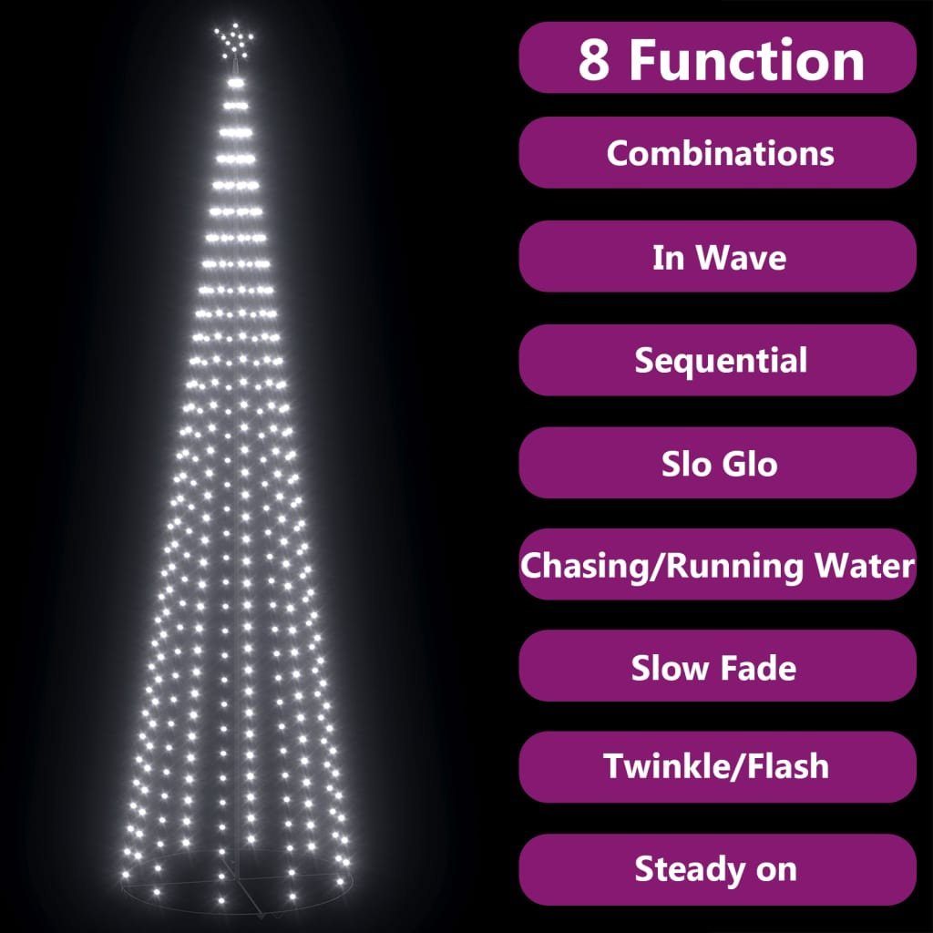 LED in Kegelform Weihnachtsbaum cm 752 Kaltweiß Deko LEDs 160x500 Baum vidaXL