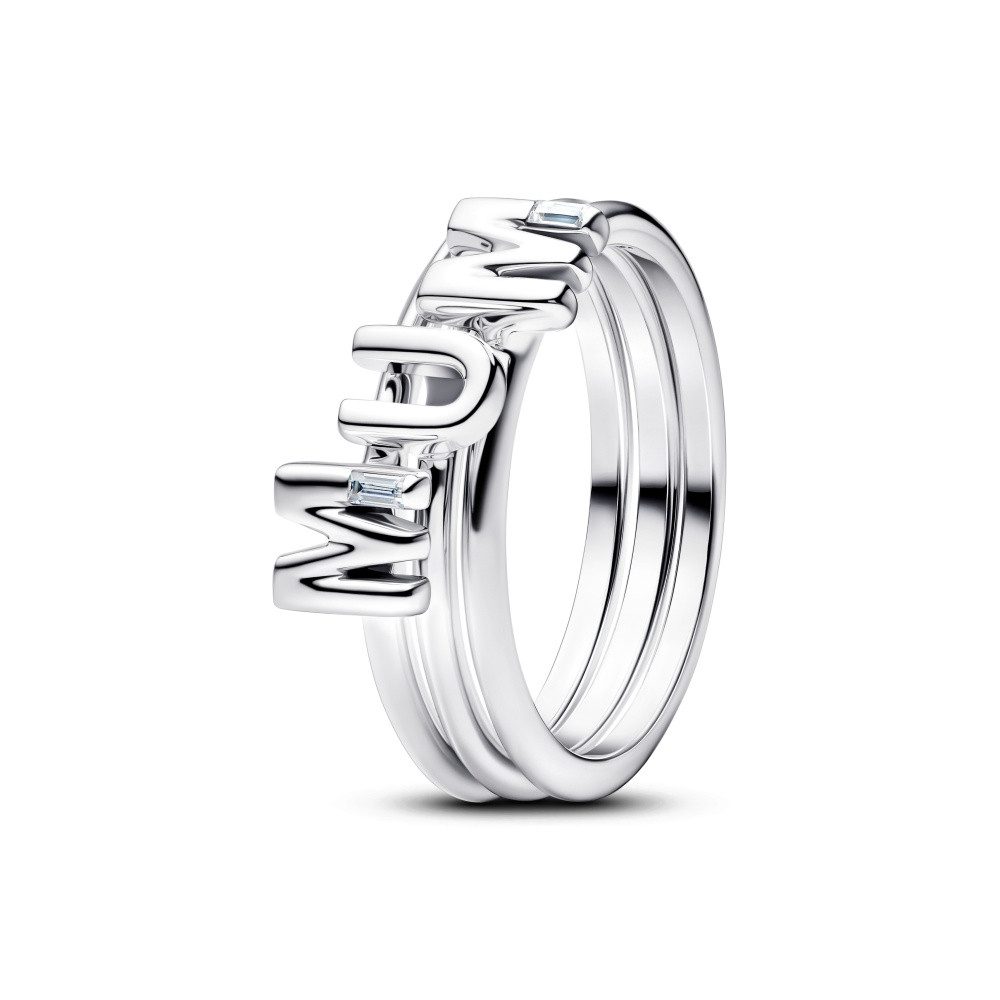 Pandora Fingerring Pandora Moments MUM Buchstaben Teilbarer Ring 194458C01-52 (1-tlg)