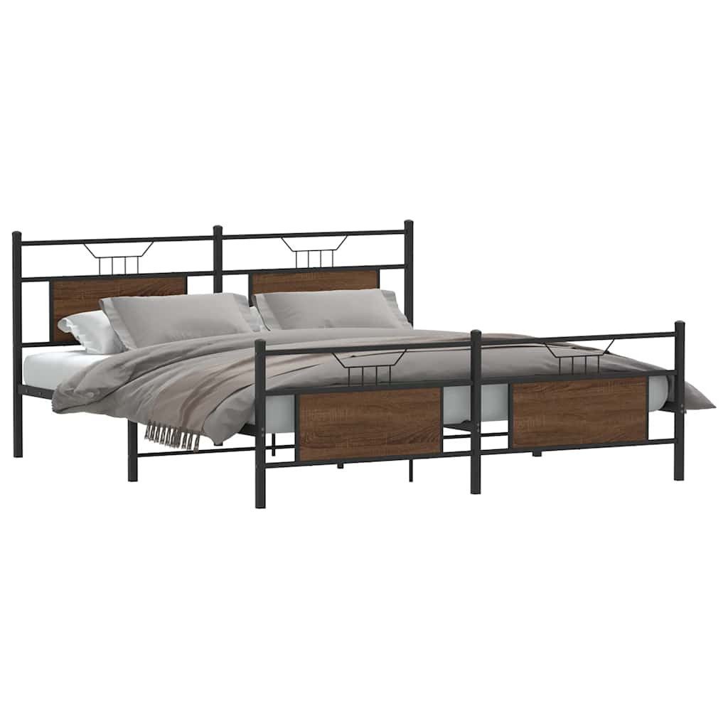 vidaXL Bett Metallbett ohne Matratze Braun günstig online kaufen