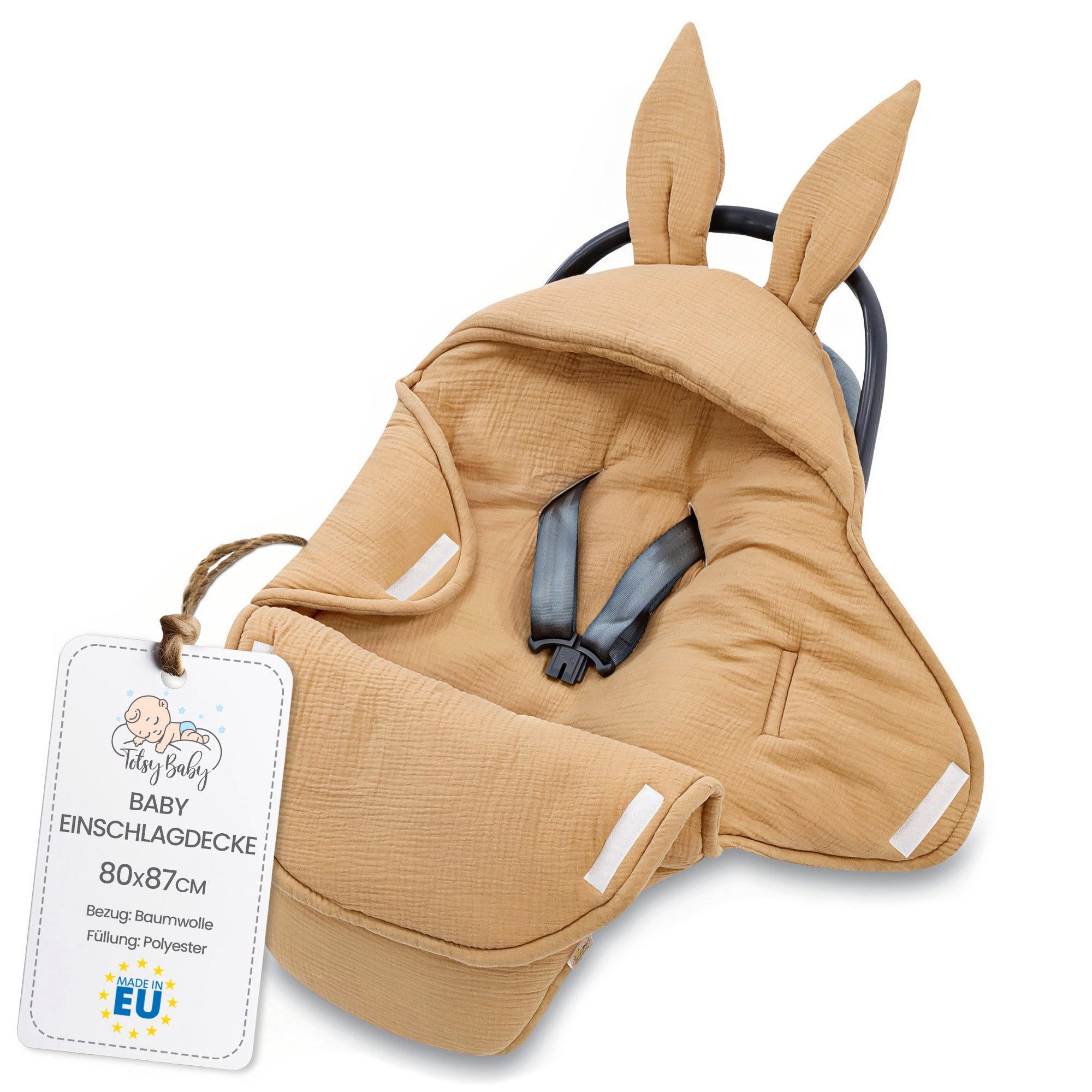 Einschlagdecke Einschlagdecke Musselin 80x87 cm Beige, Totsy Baby günstig online kaufen