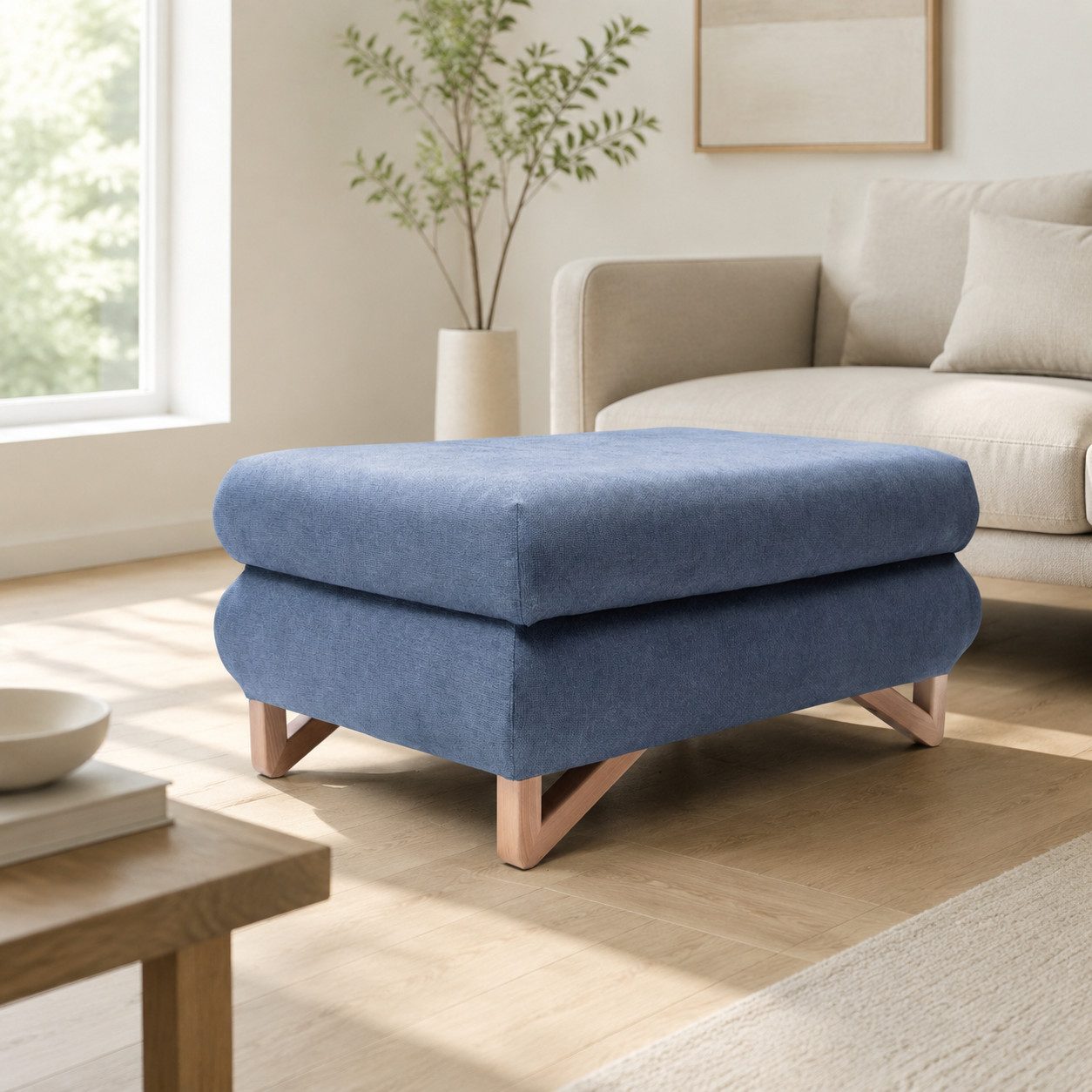 Goldstoff Pouf Hocker für Wohnzimmer - Komfortabler Sitzpouf (1-St), Eleganter Pouffe Wohnzimmer - Vielseitiger Sitzhocker & Dekor