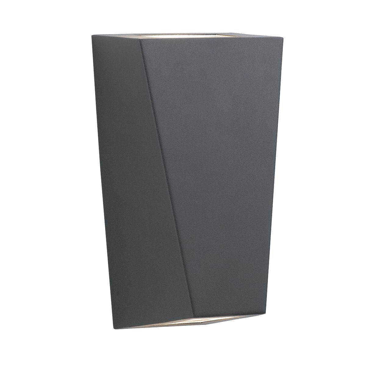 Licht-Erlebnisse Außen-Wandleuchte AVA, ohne Leuchtmittel, IP44 Up Down Schwarz 2-flammig GU10 Glas Edelstahl Modern Terrasse