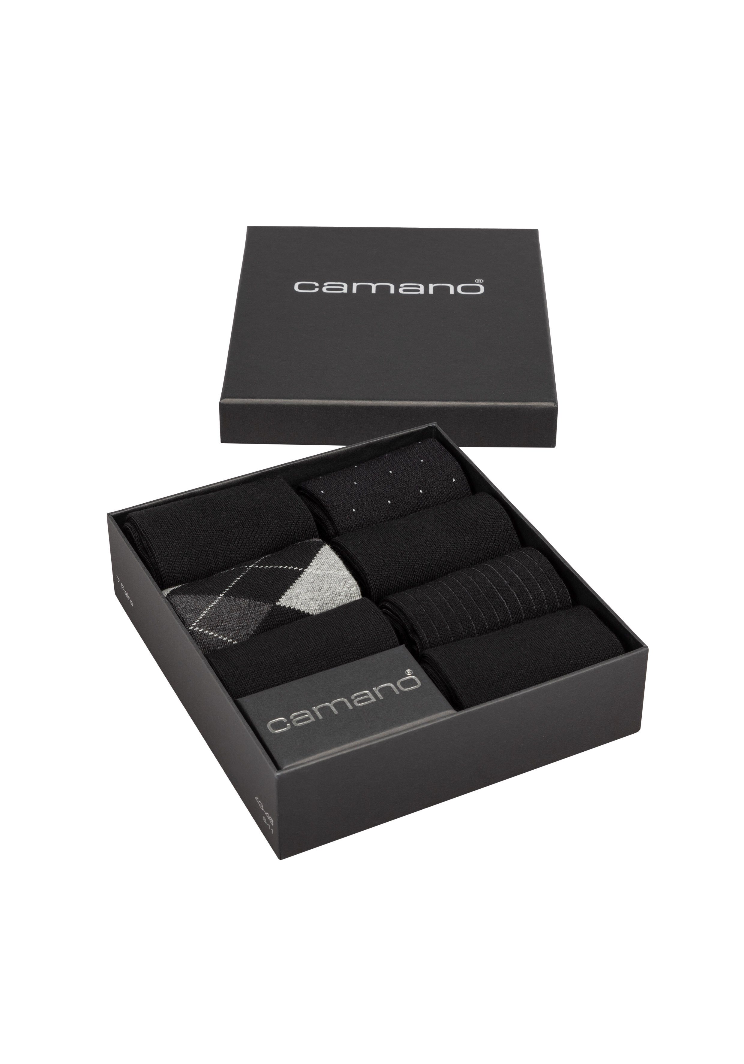 mit ca-soft Socken (7-Paar) Komfortbund Camano weichem schwarz