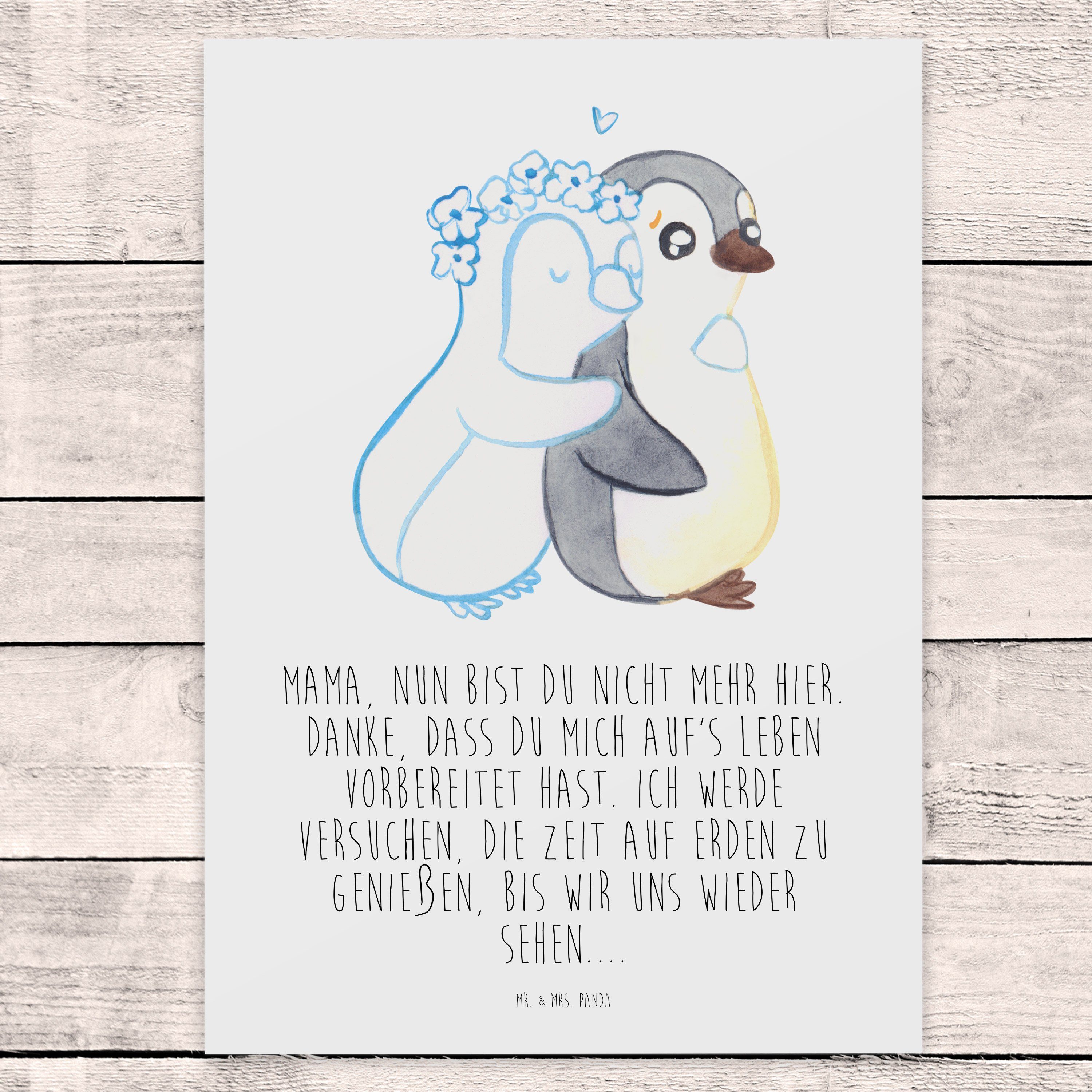Mr. & Mrs. Panda Beileidskarte Trauer Mama - Weiß - Kondolenzkarte, Mutter,  Anteilnahme, Beerdigung