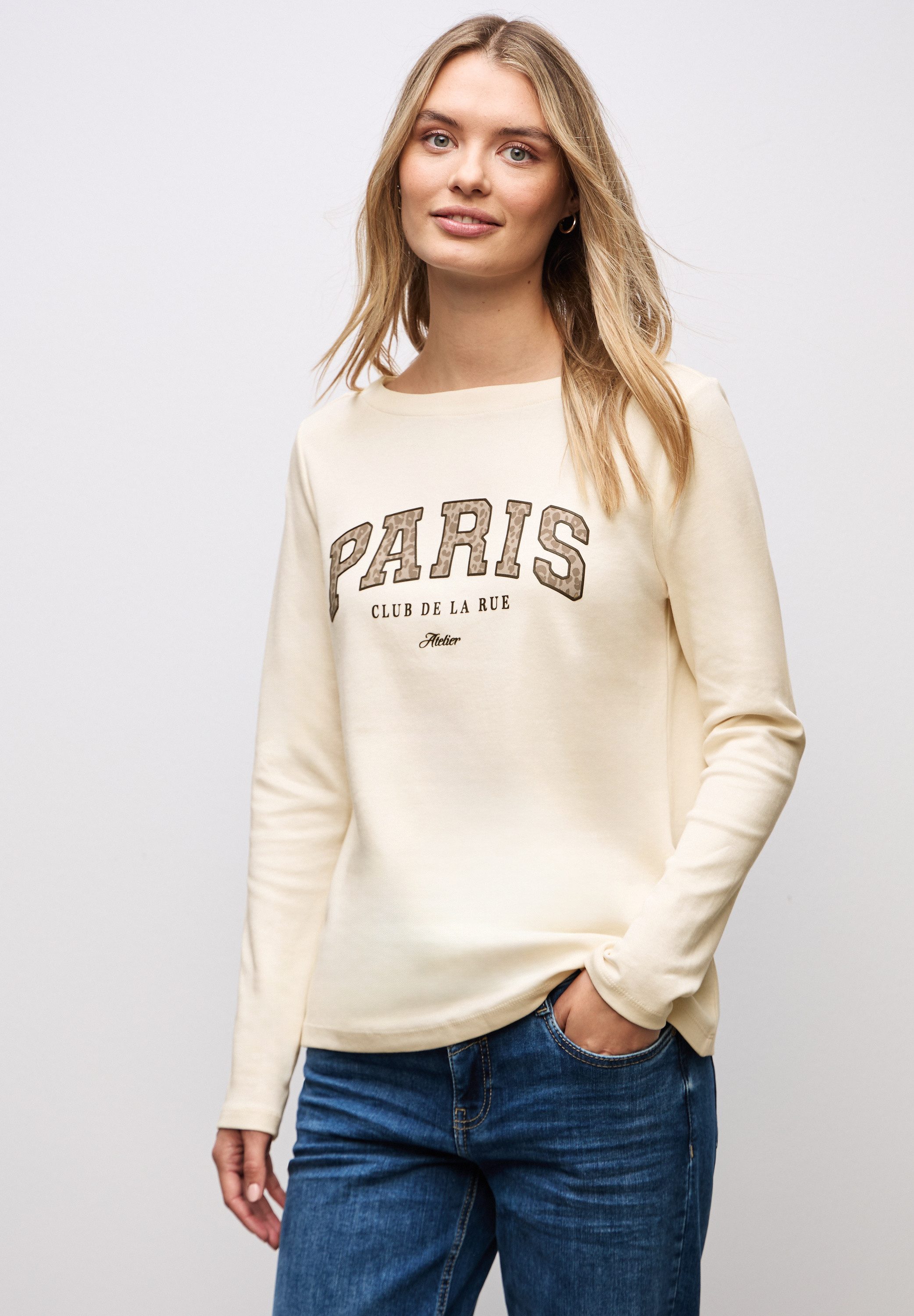 STREET ONE Langarmshirt mit Print, Wording günstig online kaufen