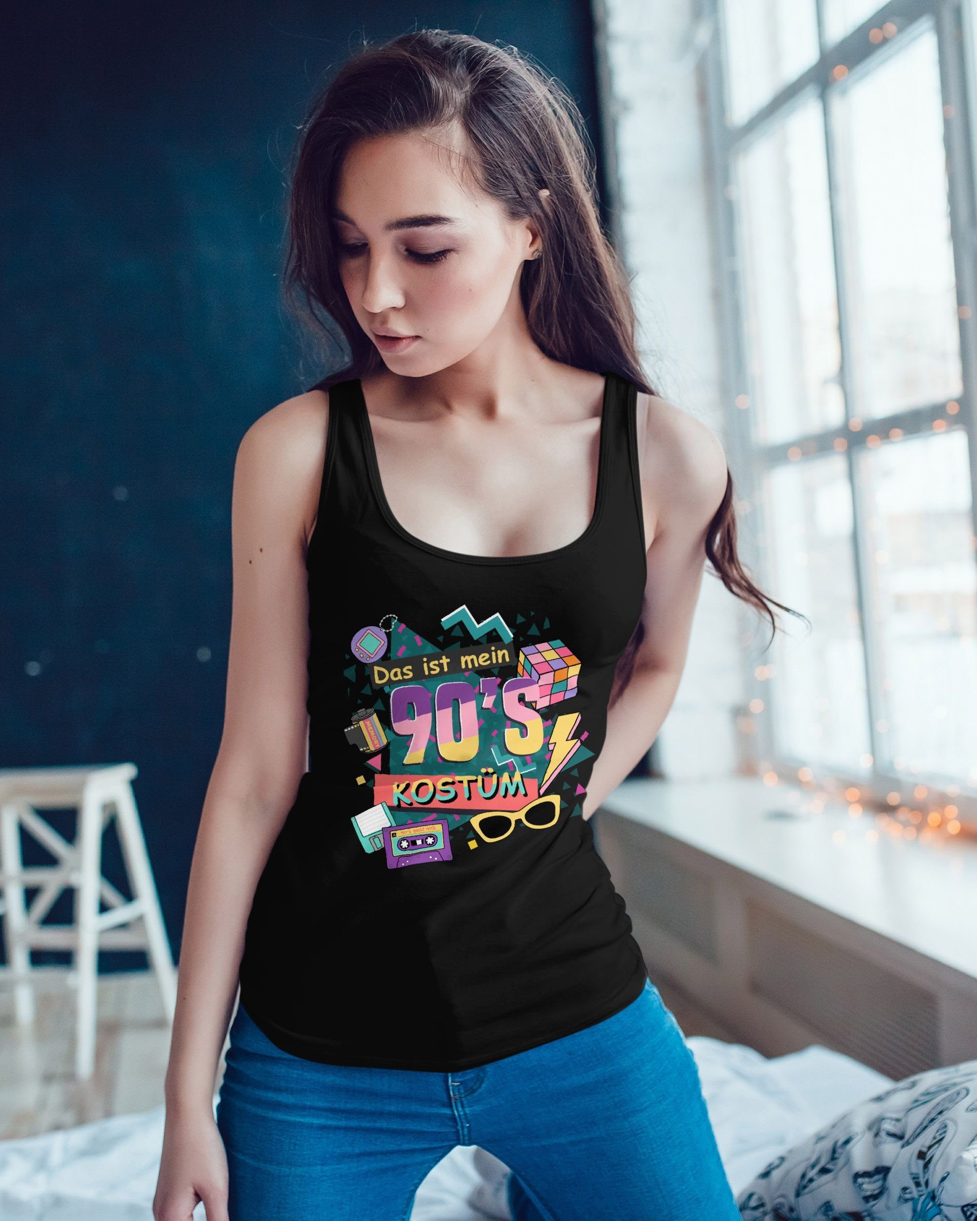 MoonWorks Tanktop Damen Tanktop Das ist mein 90s Kostüm 90er Neunziger Fasc günstig online kaufen