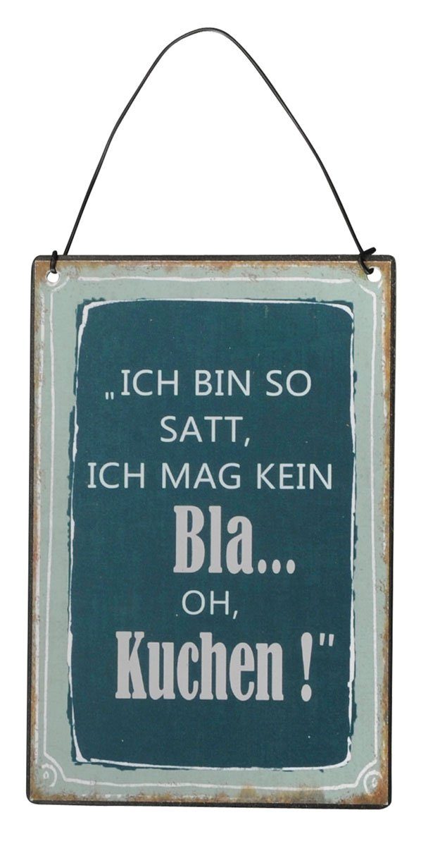 Levandeo® Wandbild, 3er Set Blechschilder H15cm Sprüche Küche Kuchen Wandbild Wanddeko