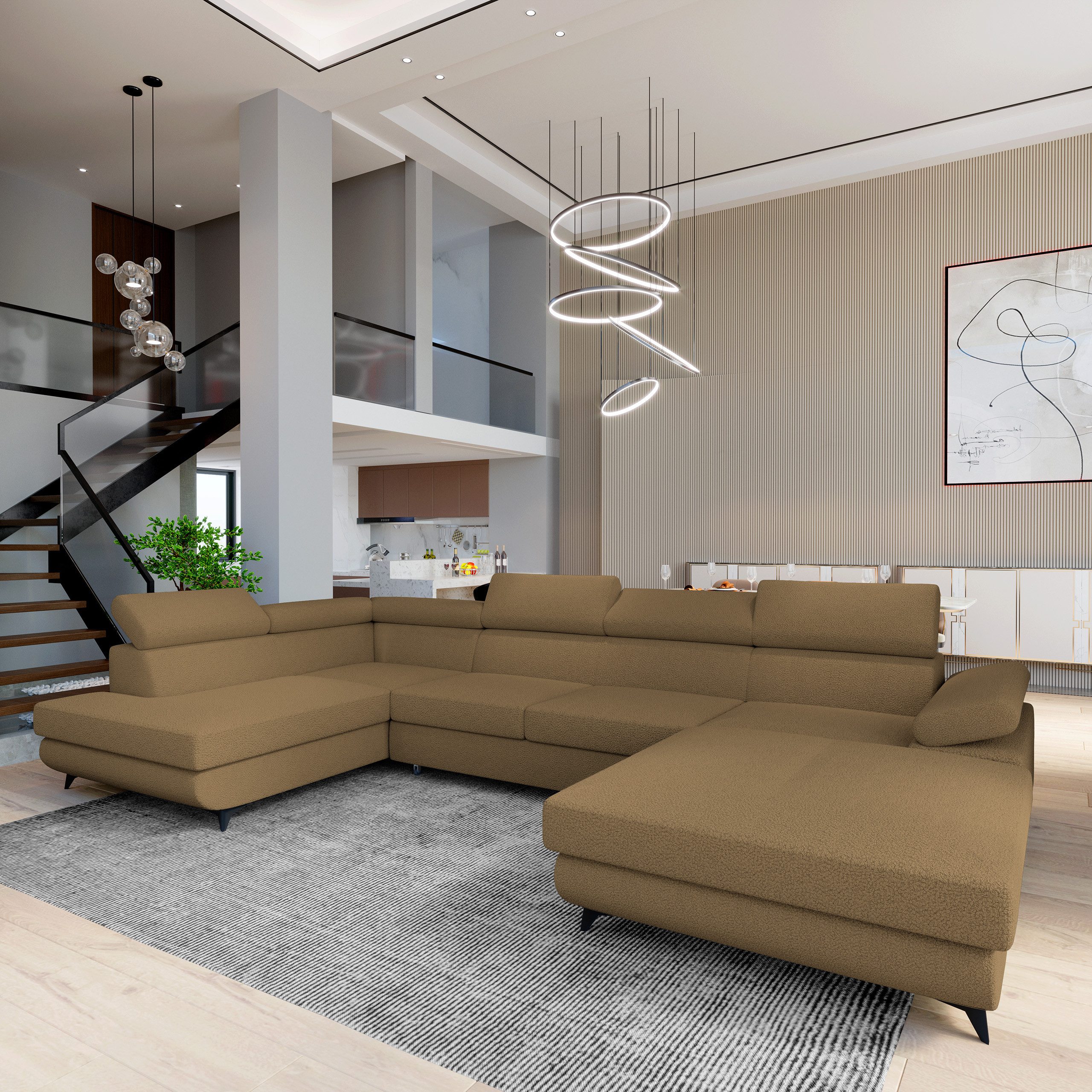 Masseno Ecksofa RUBANO mit Schlaffunktion U-Form, günstig online kaufen