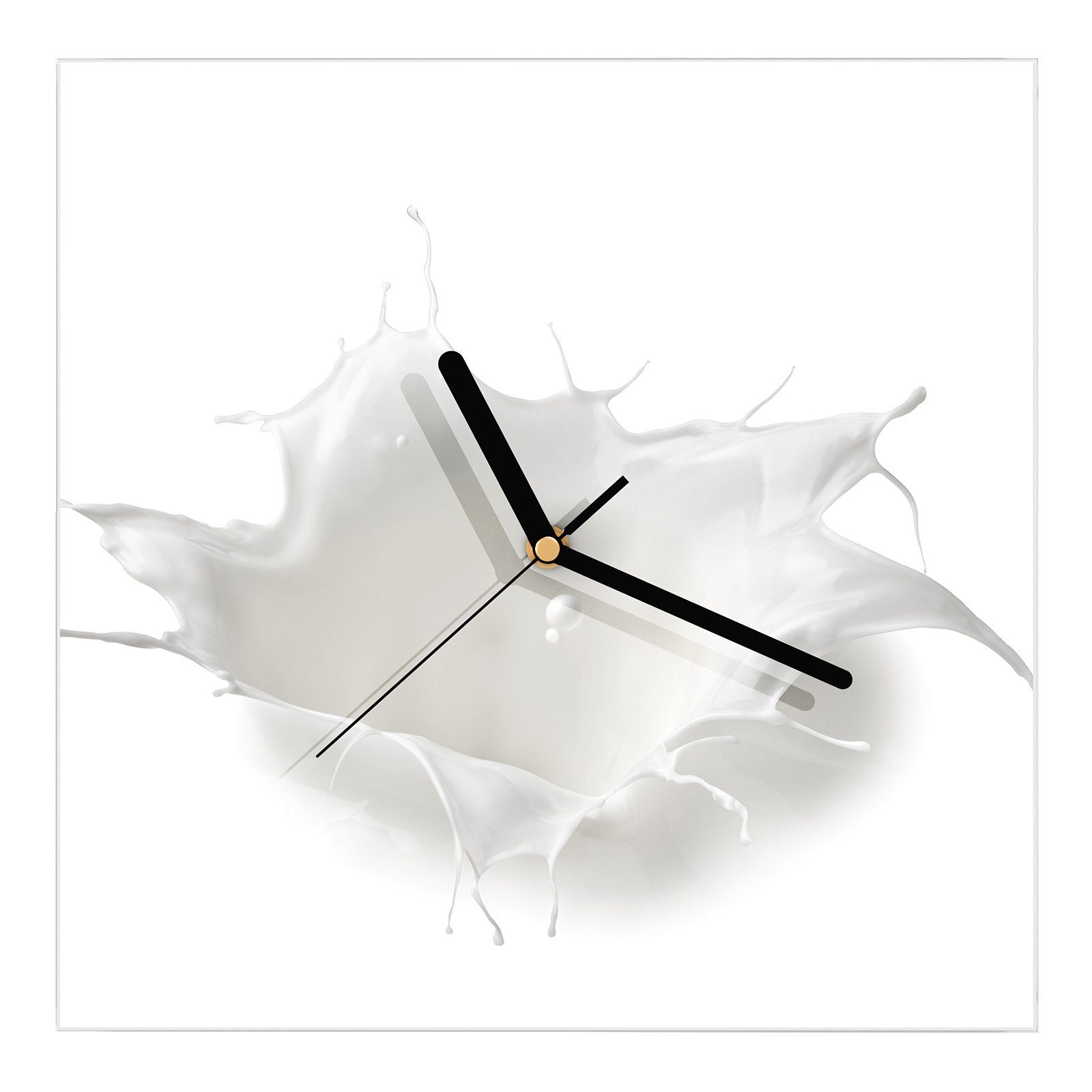 Glasuhr Größe von Splash cm Nahemn 30 Primedeco Milch Wandkunst x mit Wanduhr 30 Motiv Wanduhr