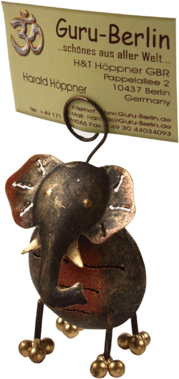Guru-Shop Dekofigur Visitenkartenhalter, `Elefant` Fotohalter