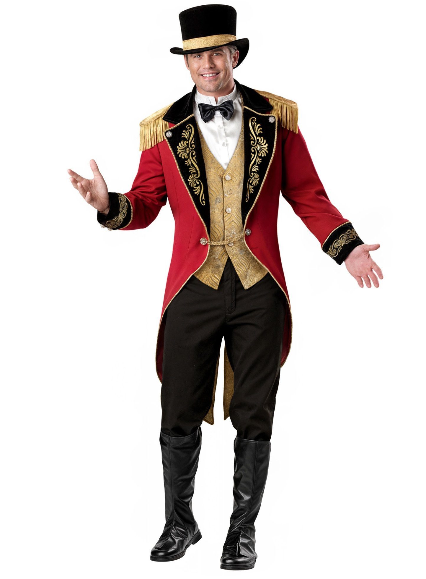 Maskworld Kostüm Zirkusdirektor - Ringmaster Kostüm Halloween, Detailliertes Kostüm für den Chef der Manege