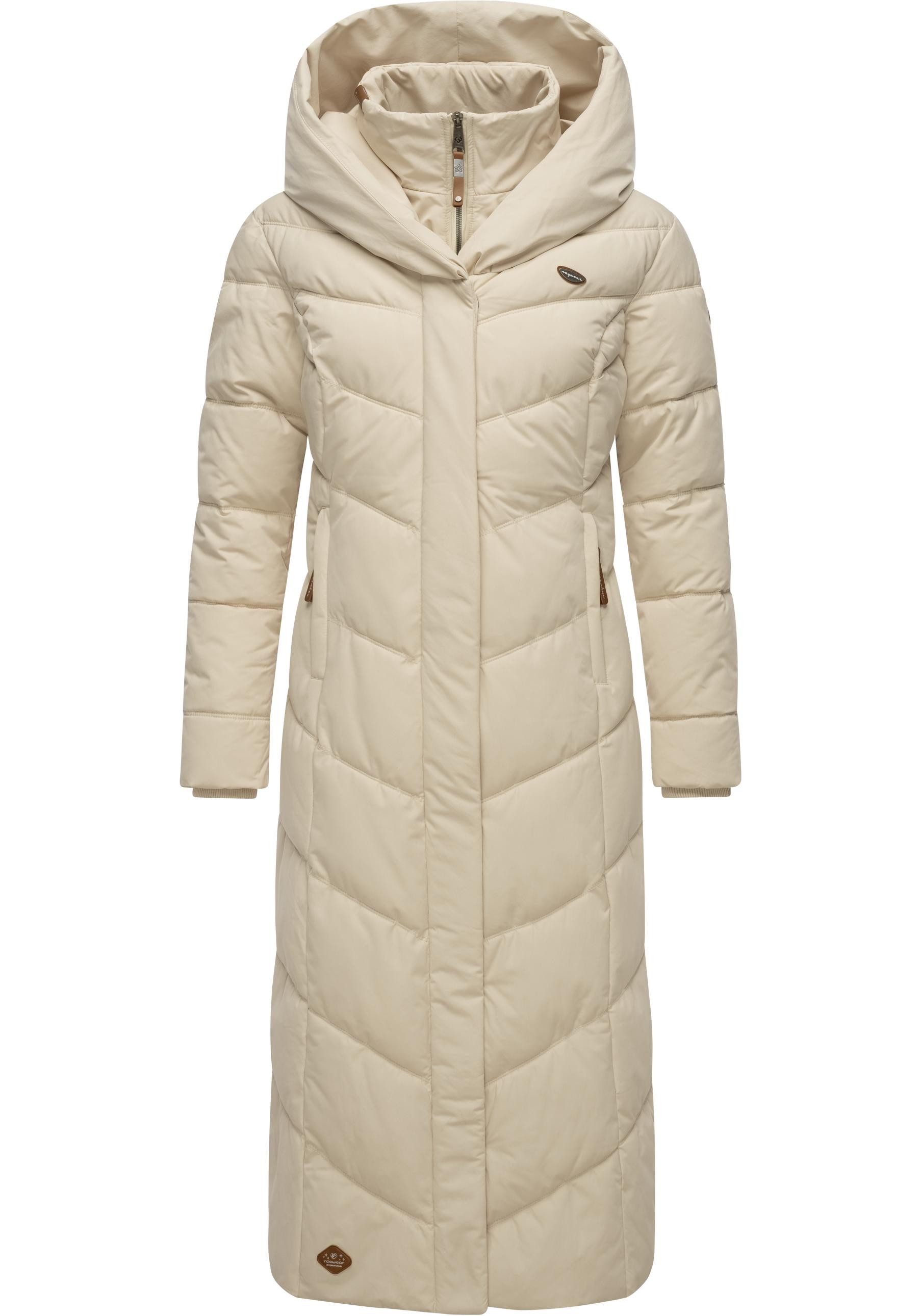 Ragwear Steppmantel Natalka Extralong Gesteppter Damen Mantel mit Kapuze günstig online kaufen