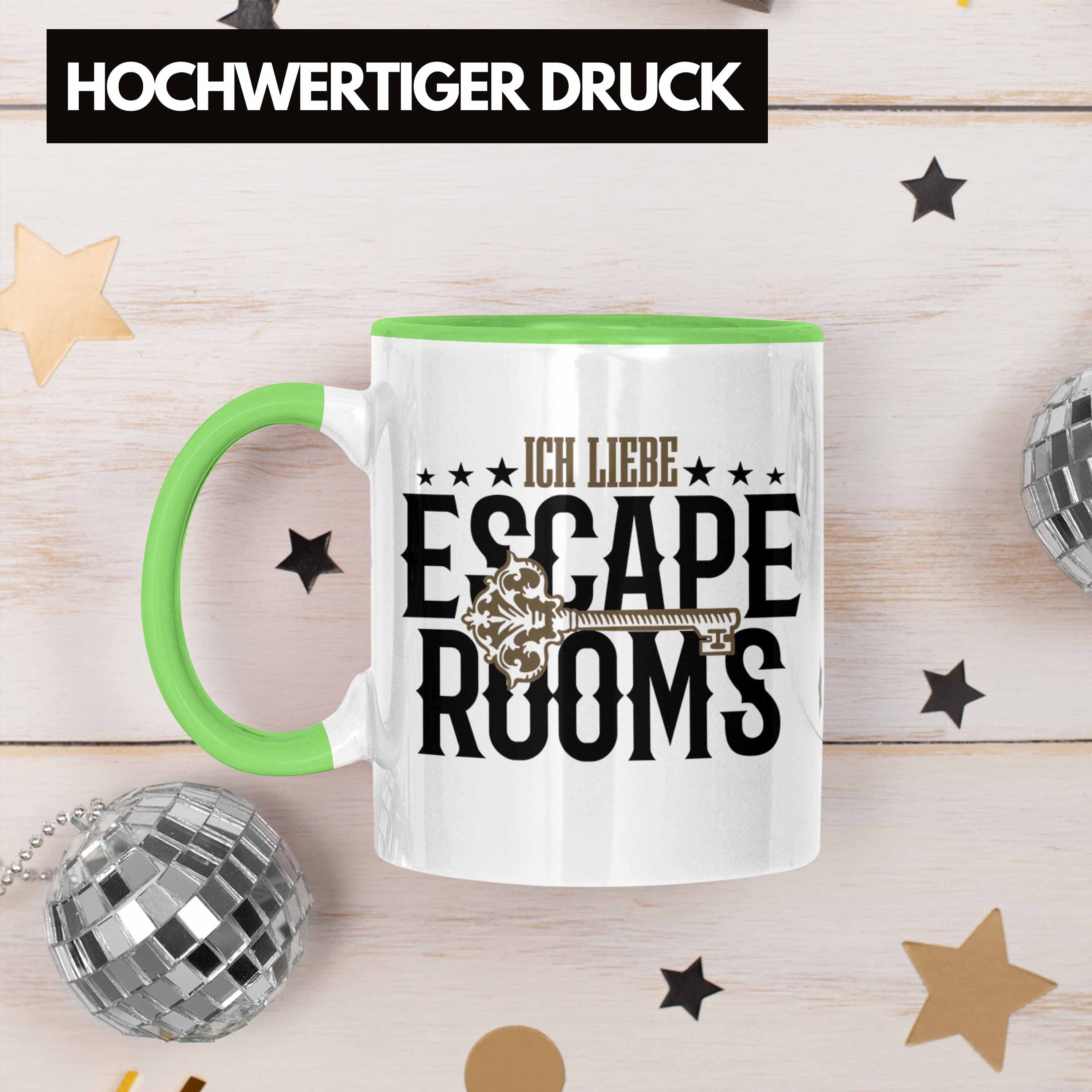 Geschenkidee Lustige Tasse Trendation Room Fans Escape Grün Room Tasse Escape