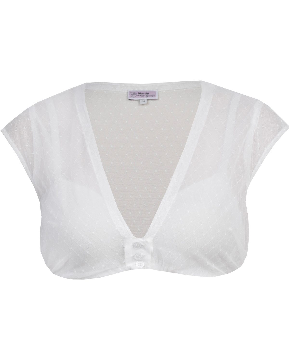 MarJo Dirndlbluse 'Halina-Dorina' Flügelarm Spitze 300100, Offwhite