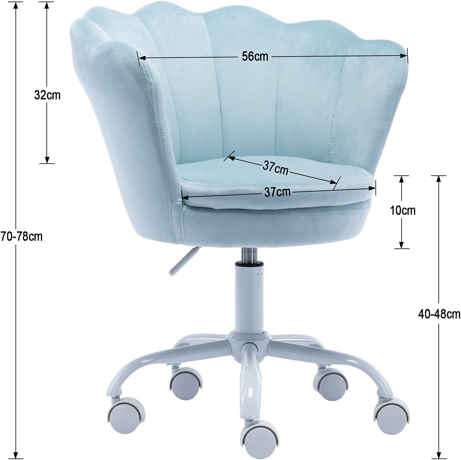CHAIRUS Drehstuhl Höhenverstellbarer Samt-Drehstuhl mit Blütenblatt-Design für Kinder (1 St), Bürostuhl, Schreibtischstuhl, Polsterstuhl