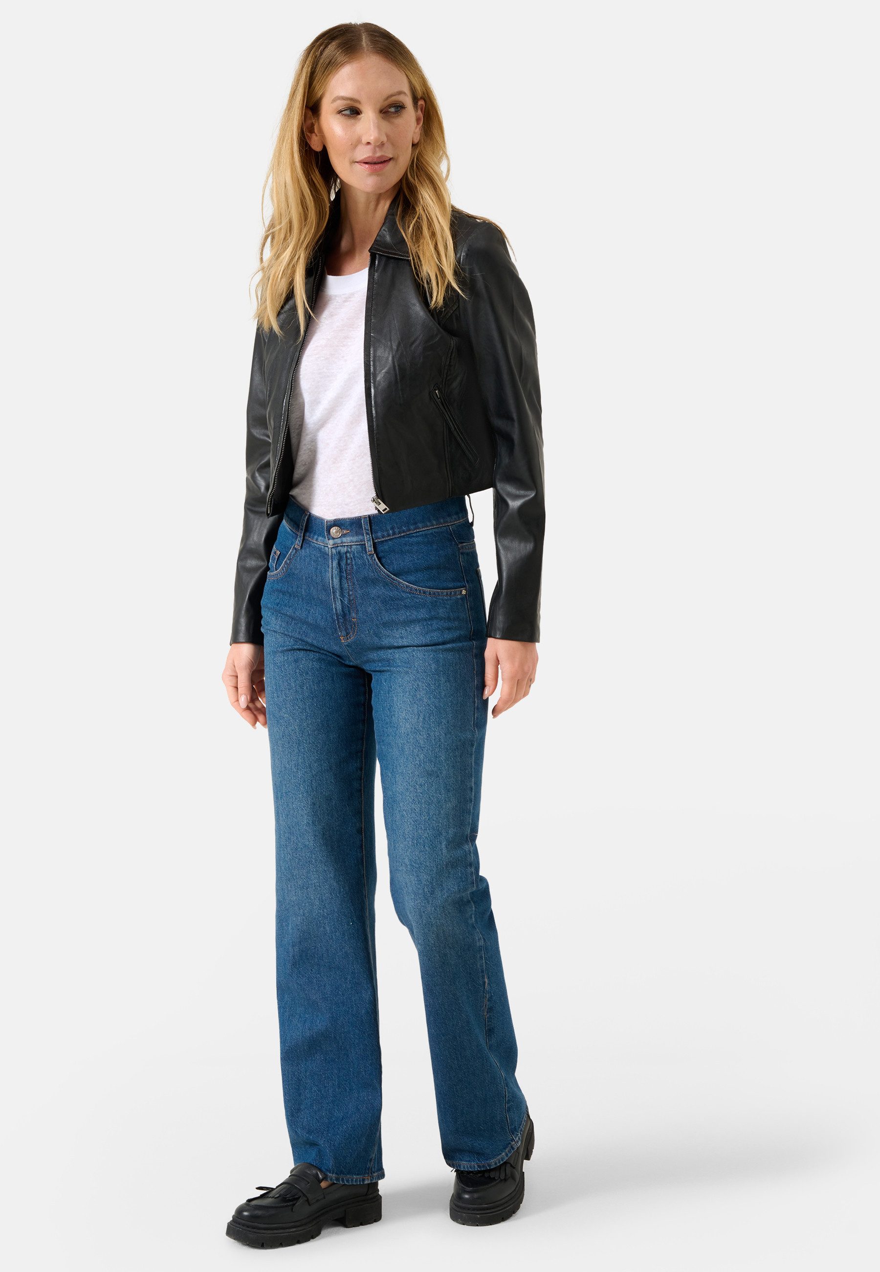 RICANO Lederjacke Mia Hochwertiges Lamm-Nappa Leder