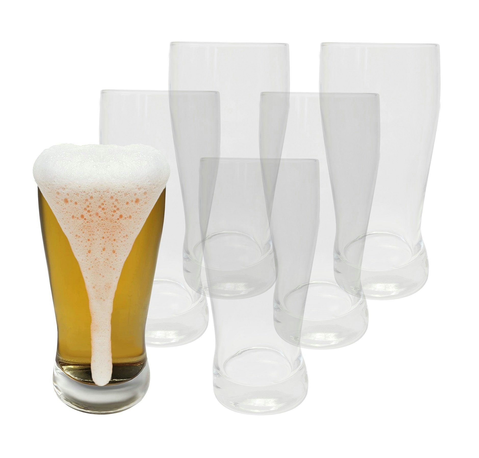 Bierglas 6 x Bierglas Glas 300 ml Ø 6,5 x 15 cm Höhe