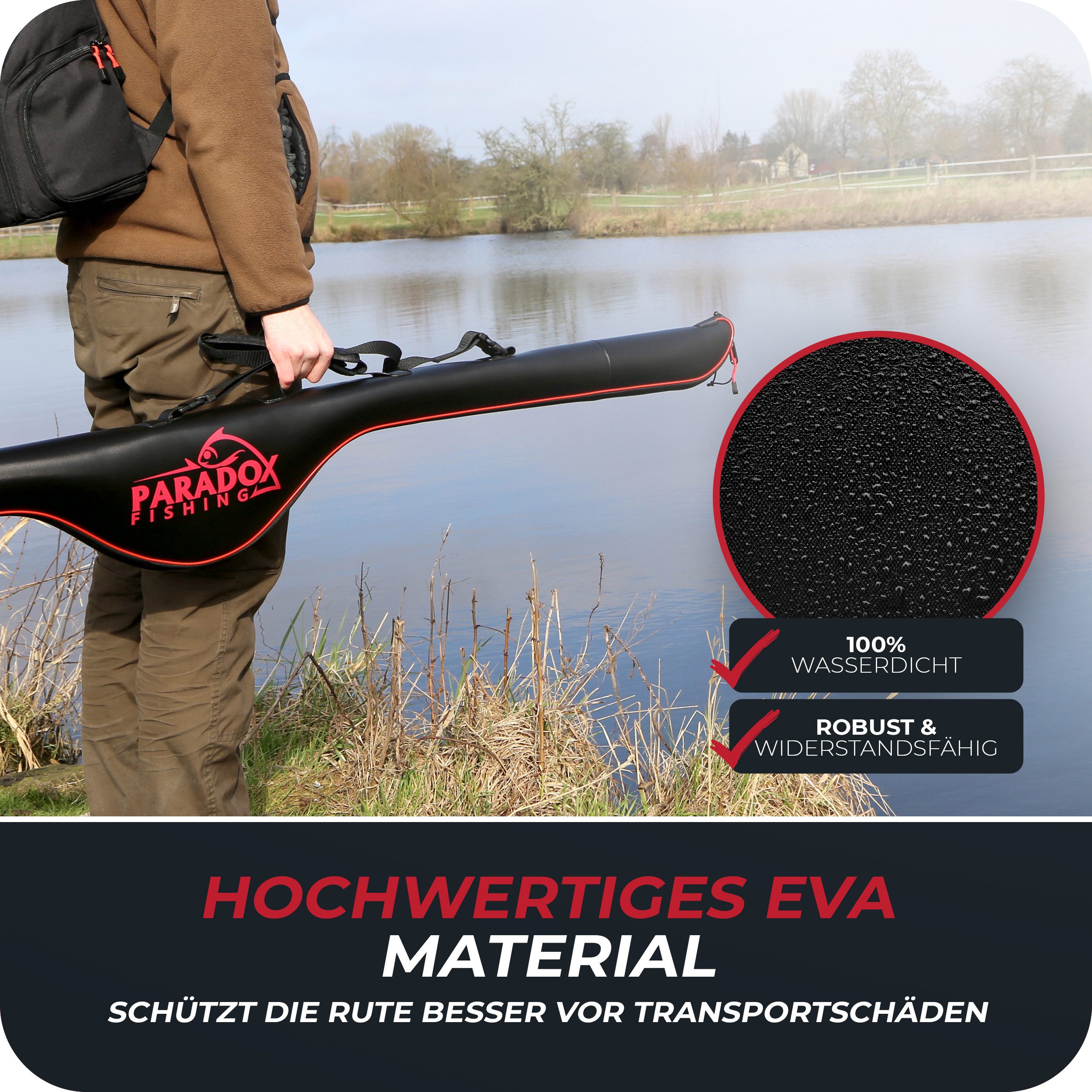 Paradox Fishing Angelrutentasche EVA Rutentasche 100% Wasserdicht 3 Längen, günstig online kaufen