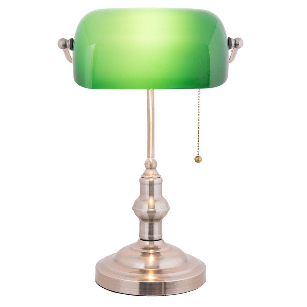 Clayre & Eef Schreibtischlampe Clayre & Eef grün metall Bankerlampe Schreibtischlampe Lampe Tiffany