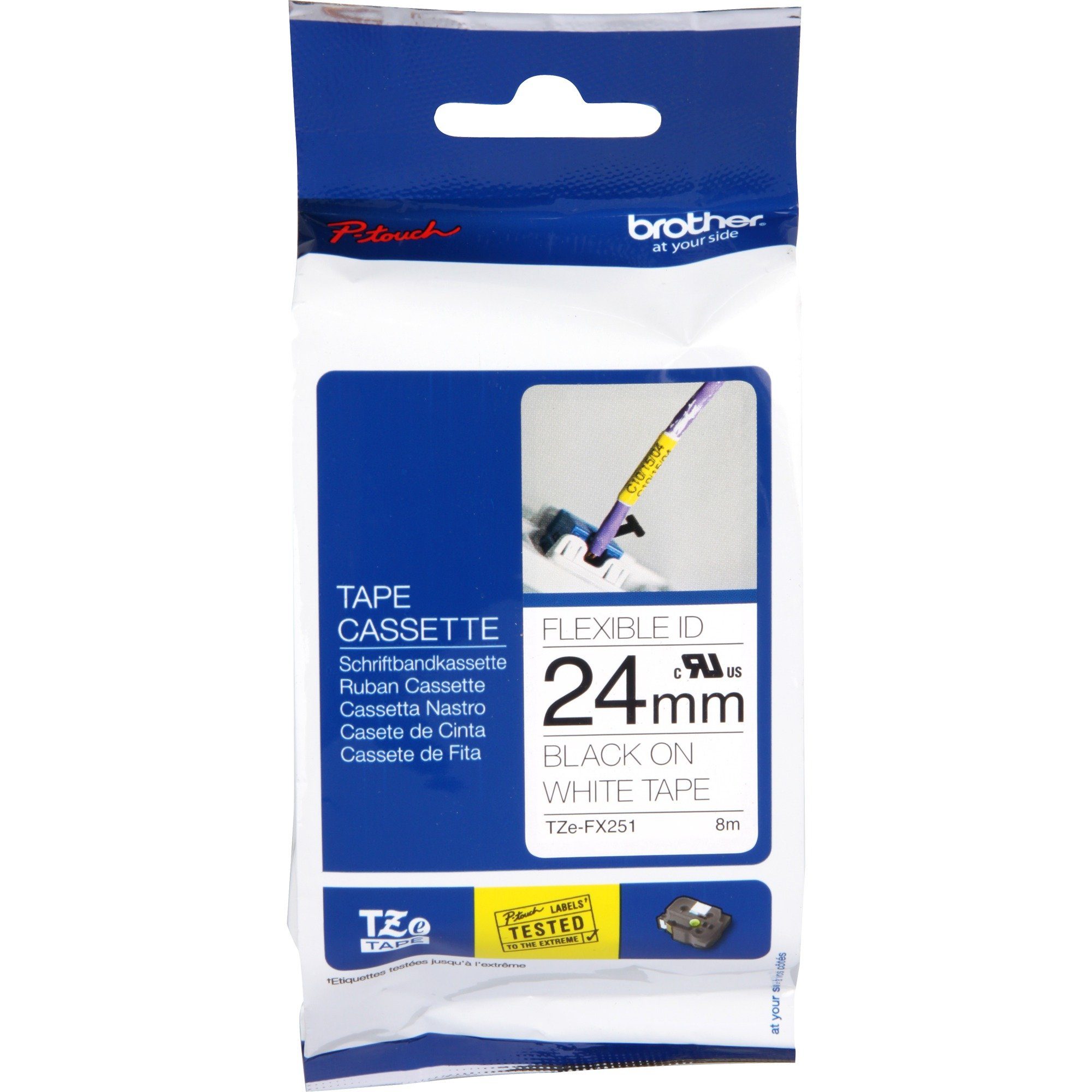 Brother Drucker- und Kopierpapier Brother Schriftband TZe-FX251, (24 mm, Schwarz auf