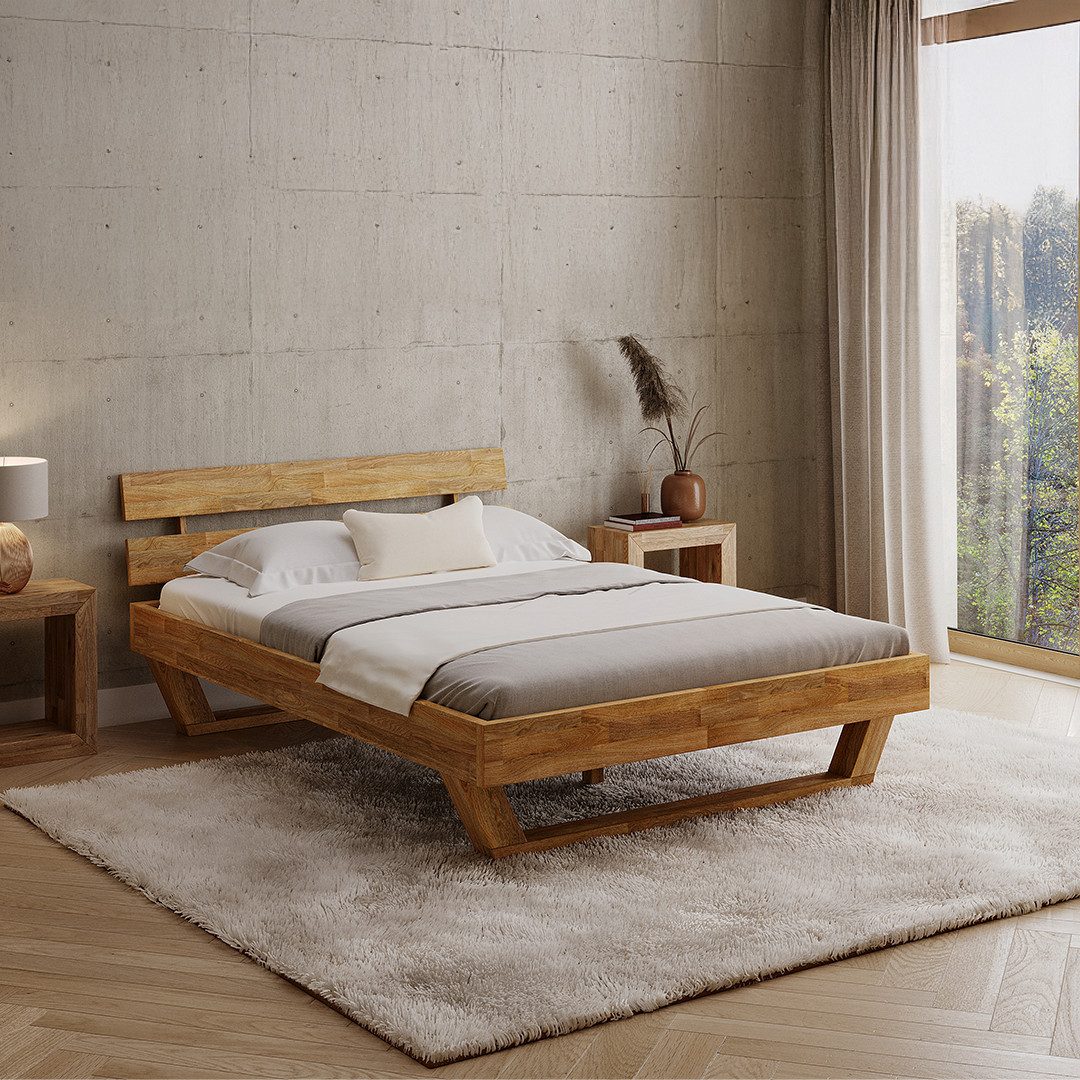 skølm Massivholzbett Nornir aus Eiche, natur geölt, verfügbar in 120/140/16 günstig online kaufen