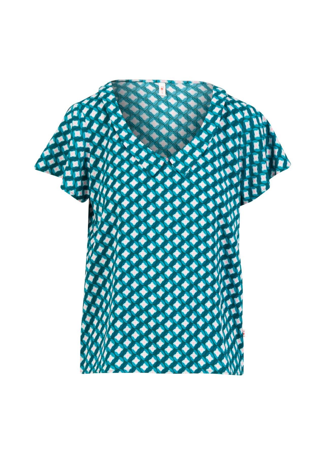 Blutsgeschwister Kurzarmbluse - Feed the Birds - Bluse Damen - Blusentop - Printbluse - Sommerbluse