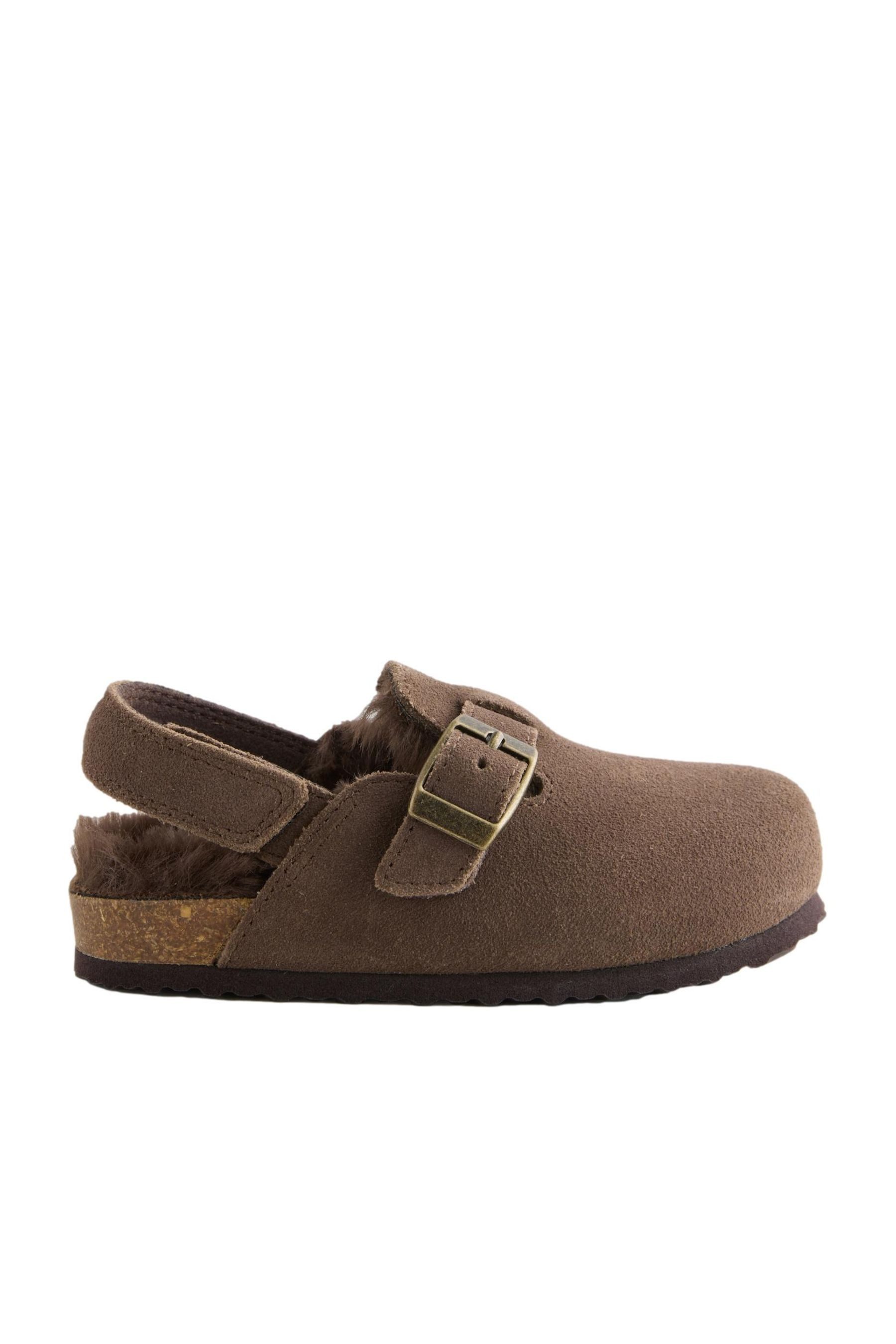 Clogs aus Leder mit Kunstfellfutter Clog