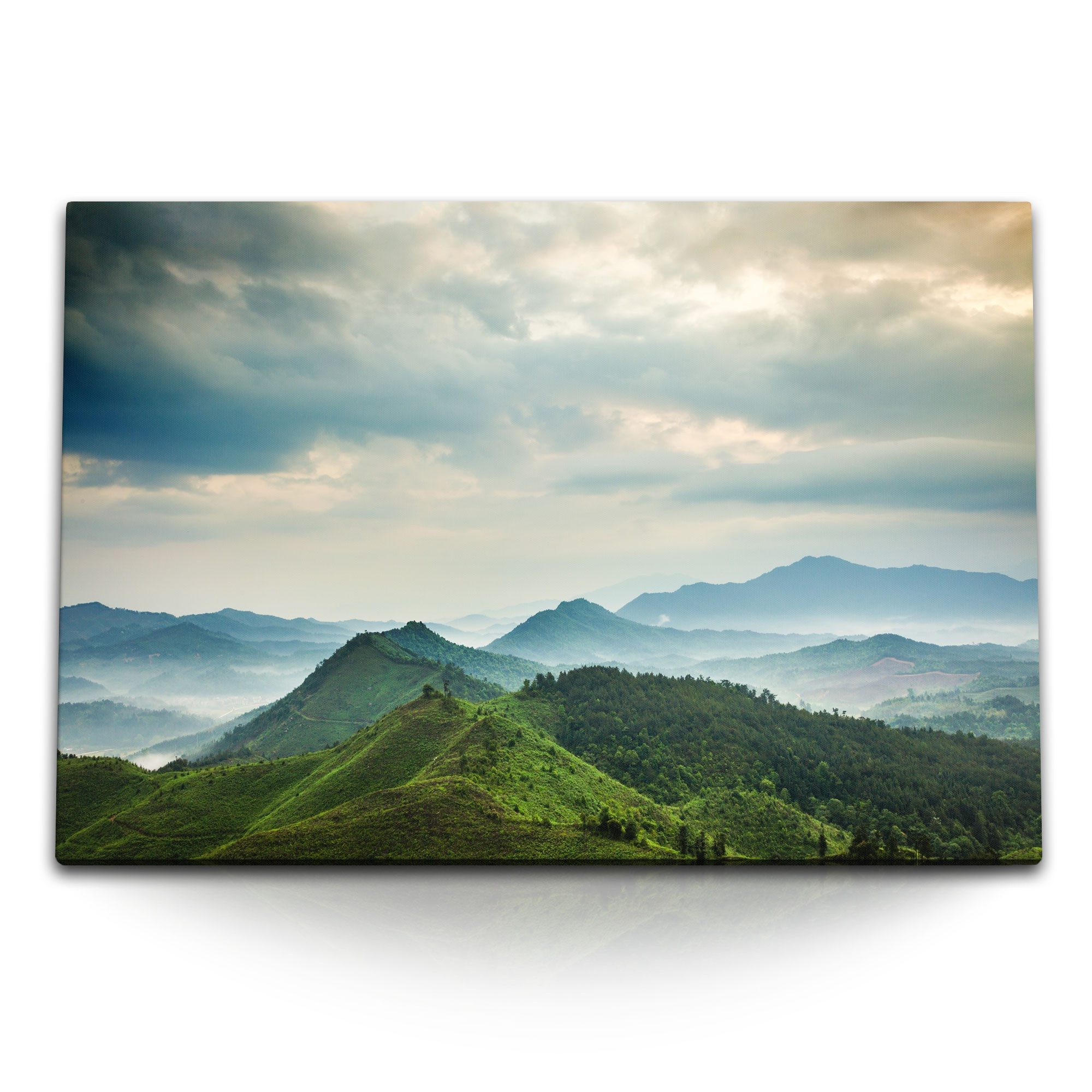 Leinwandbild 120x80cm Wandbild auf Leinwand Berge Berglandschaft China Wolken Natur