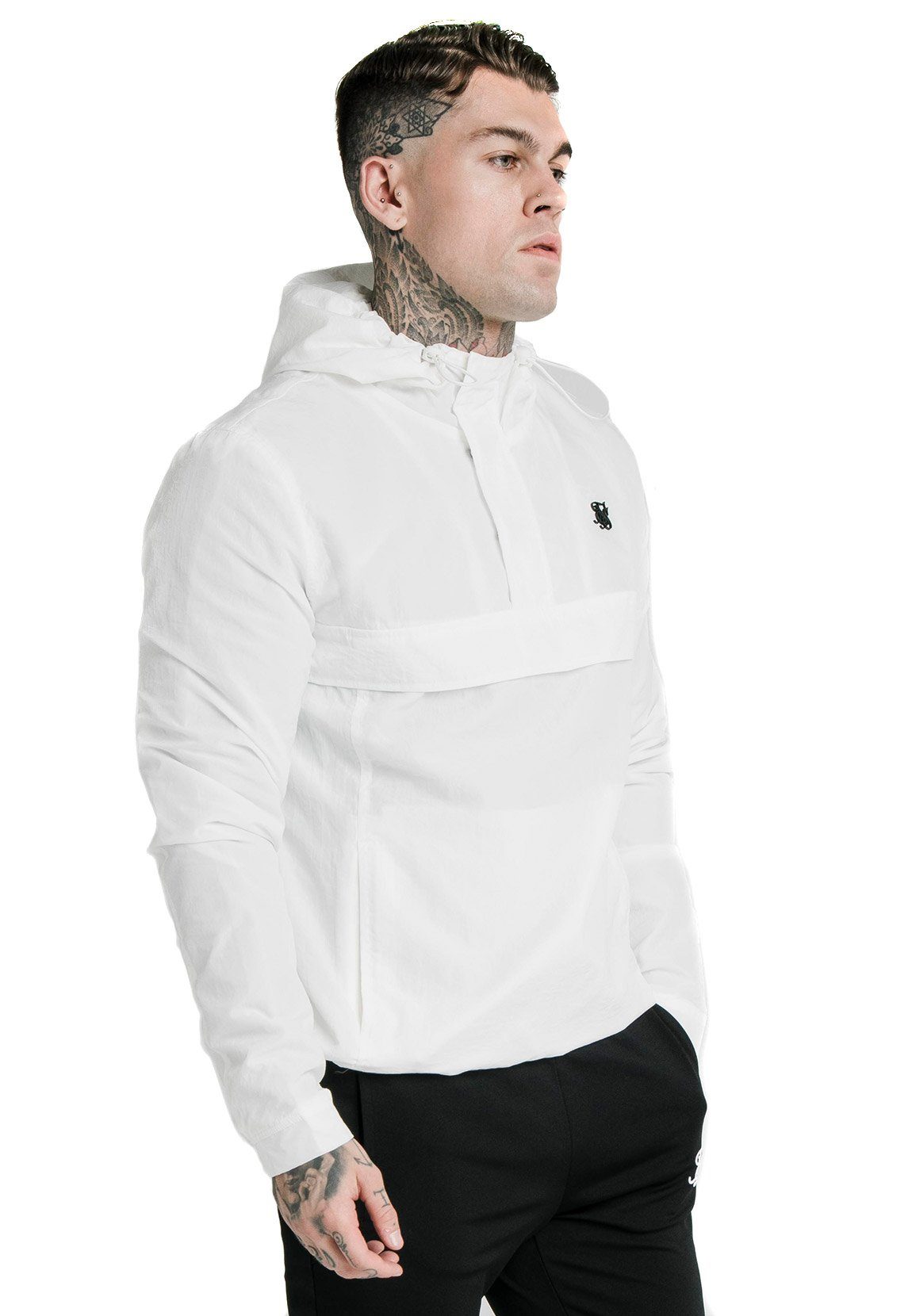 Siksilk Windbreaker OVERHEAD WINDBREAKER SikSilk Herren White Jacke SS-16919 ENERGY