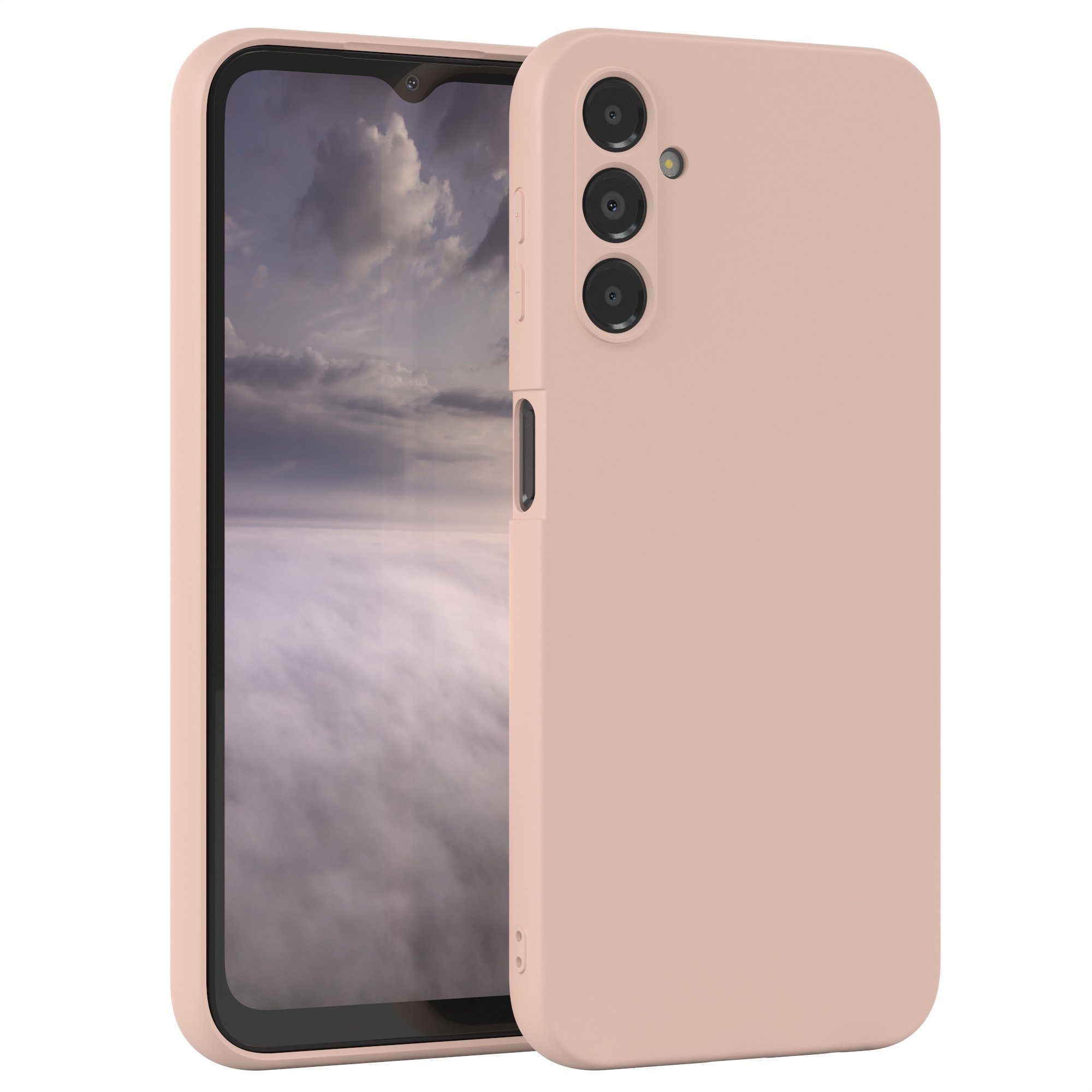 EAZY CASE Handyhülle für Samsung Galaxy A14 5G Hülle Silikon 6,6 Zoll, Silikon Schutzhülle mit Kameraschutz kratzfest bumper Rosa Altrosa