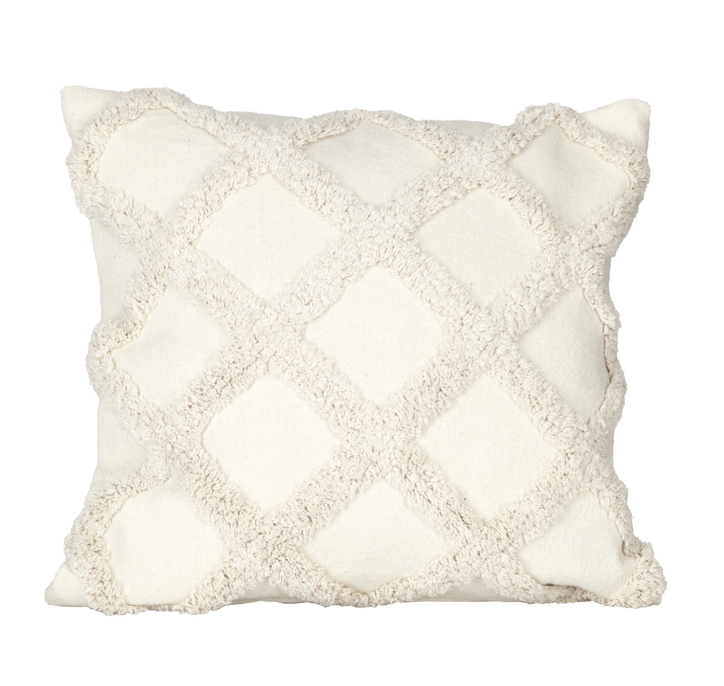 EGLO Living Dekokissen Chevery, Zierkissen Boho, Dekokissen Baumwolle in Creme, Kissenbezug, 45 cm