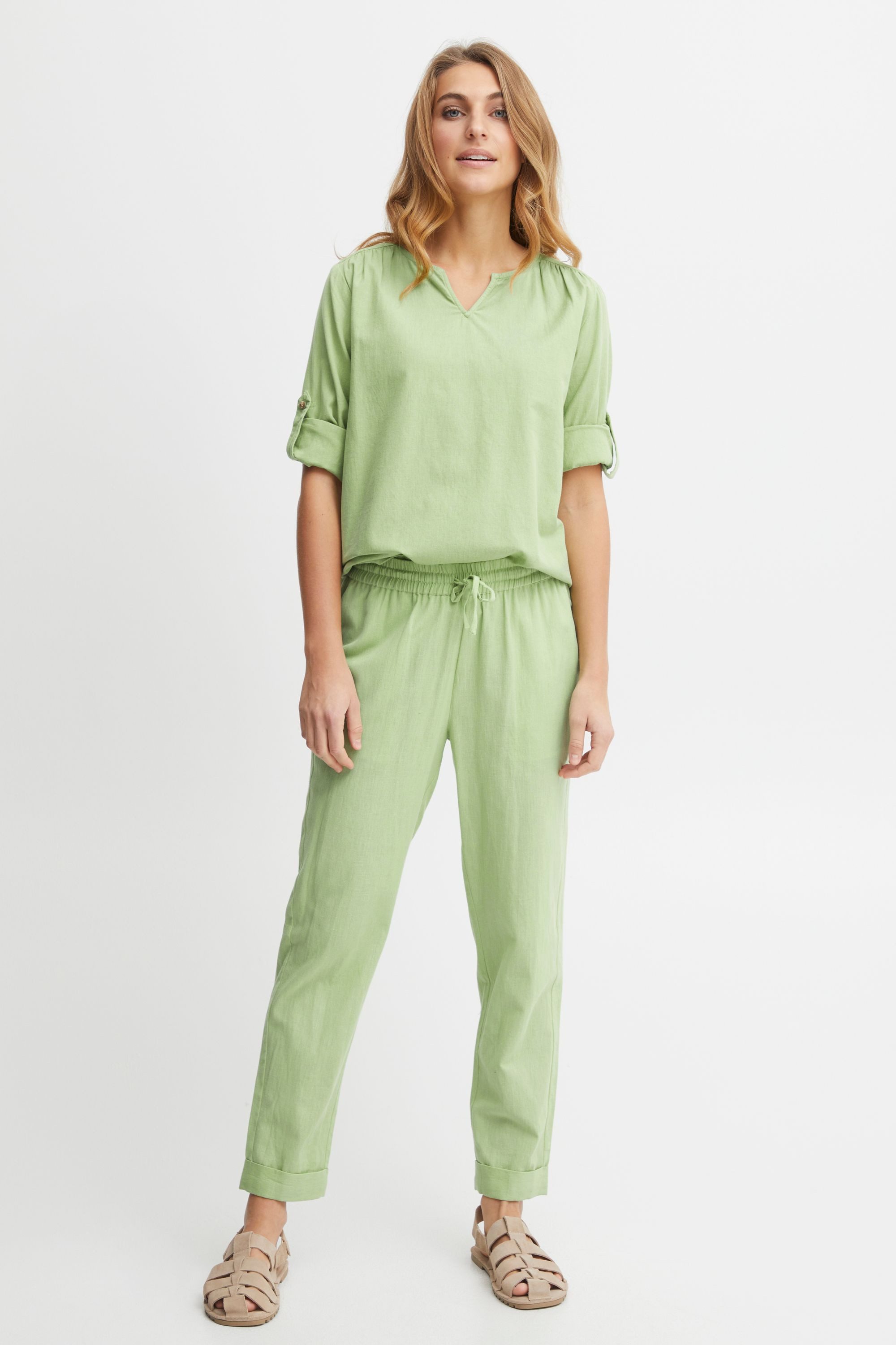 fransa Stoffhose FRMADDIE Stoffhose aus Leinenmix günstig online kaufen