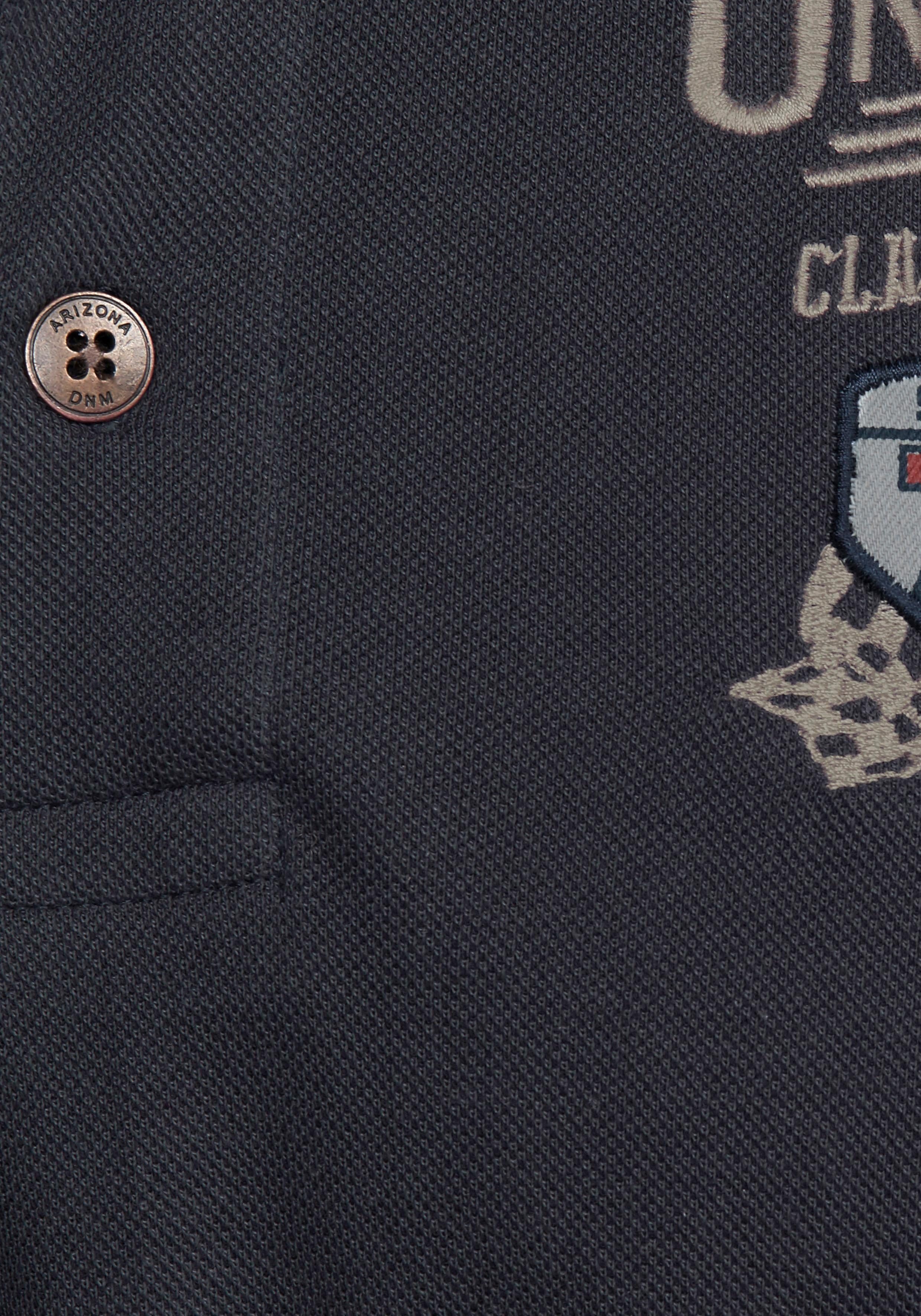 Arizona Poloshirt Kurzarm, mit Rippbündchen, Polokragen mit Knöpfen