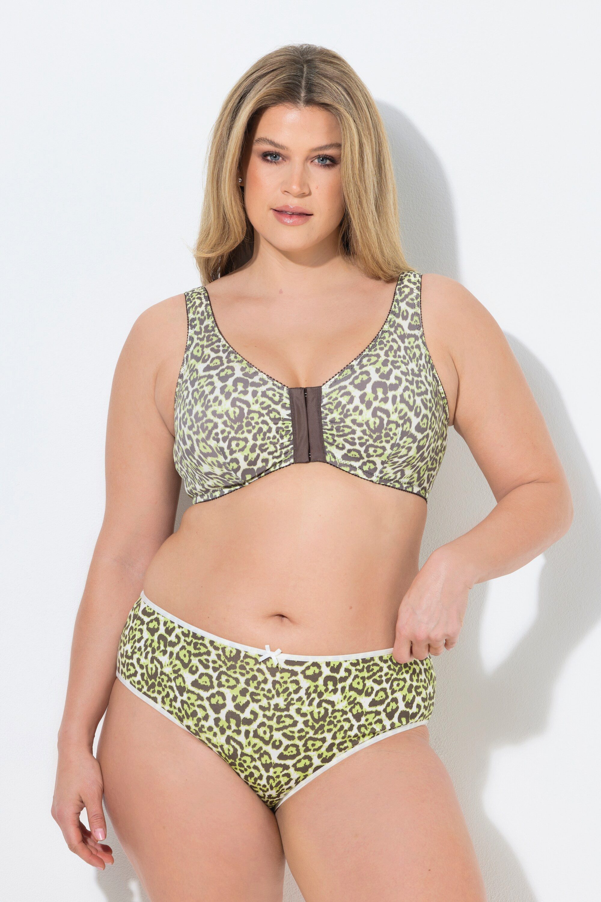Ulla Popken Bustier Bustier Leomuster Vorderverschluss ohne Bügel