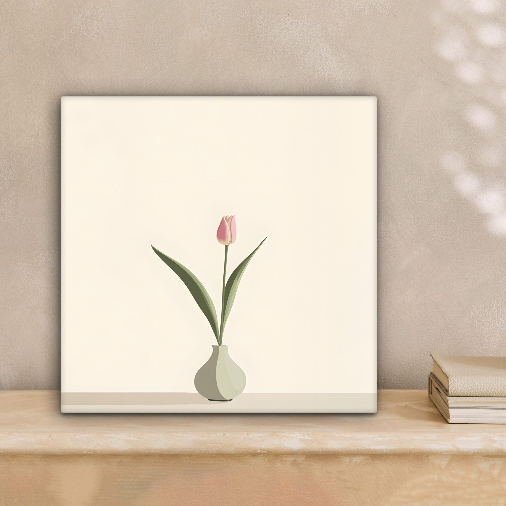 OneMillionCanvasses® Leinwandbild Tulpe - Vase - Beige, Fotodruck (1 St), W günstig online kaufen