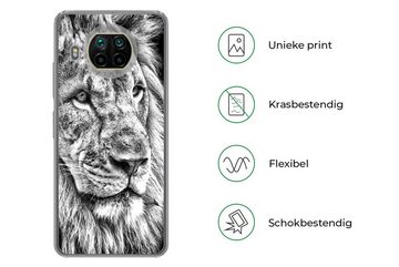 MuchoWow Handyhülle Porträt - Löwe - Schwarz und weiß, Phone Case, Handyhülle Xiaomi Mi 10T Lite, Silikon, Schutzhülle
