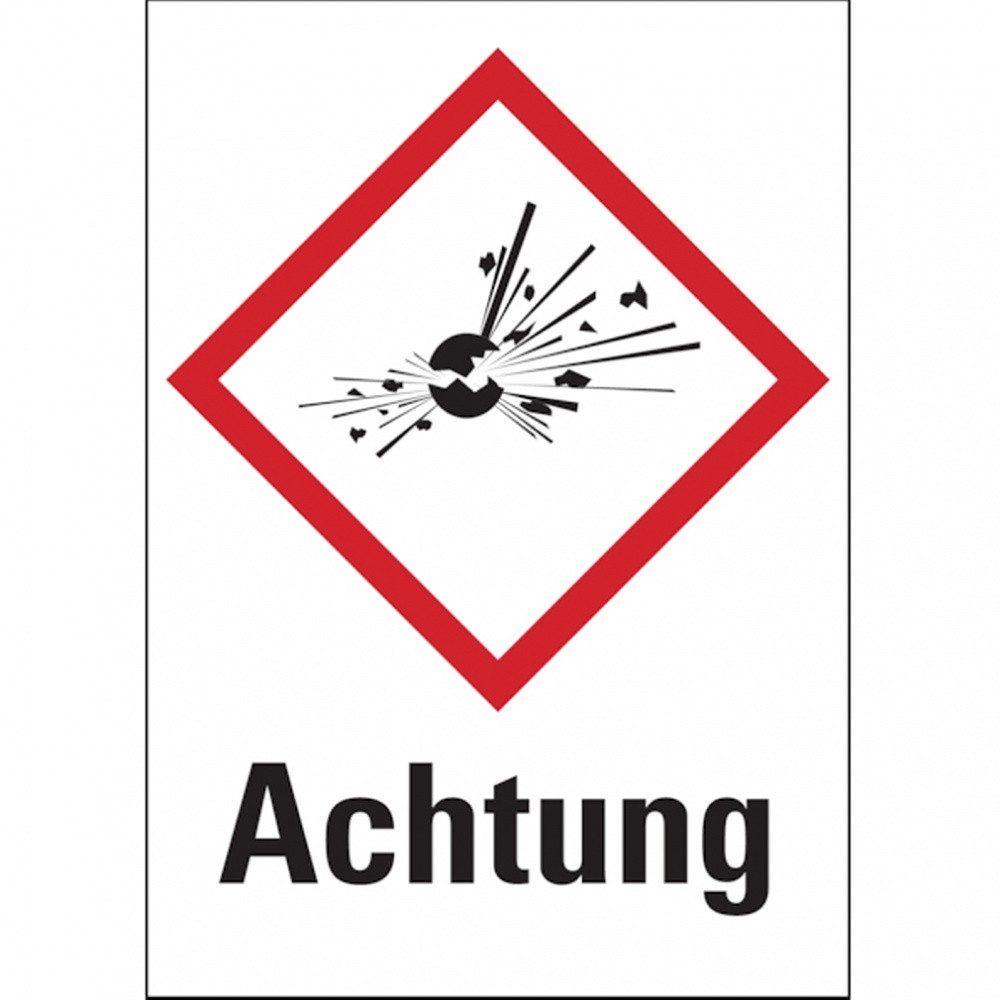 Hinweisschild Gefahrstoffetiketten - Explodierende Bombe (GHS01) - 52x74 mm Folie se