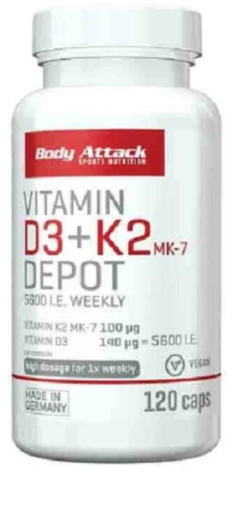 Body Attack Body Attack Vitamin D3+K2 120 caps Kapseln, 120 St.